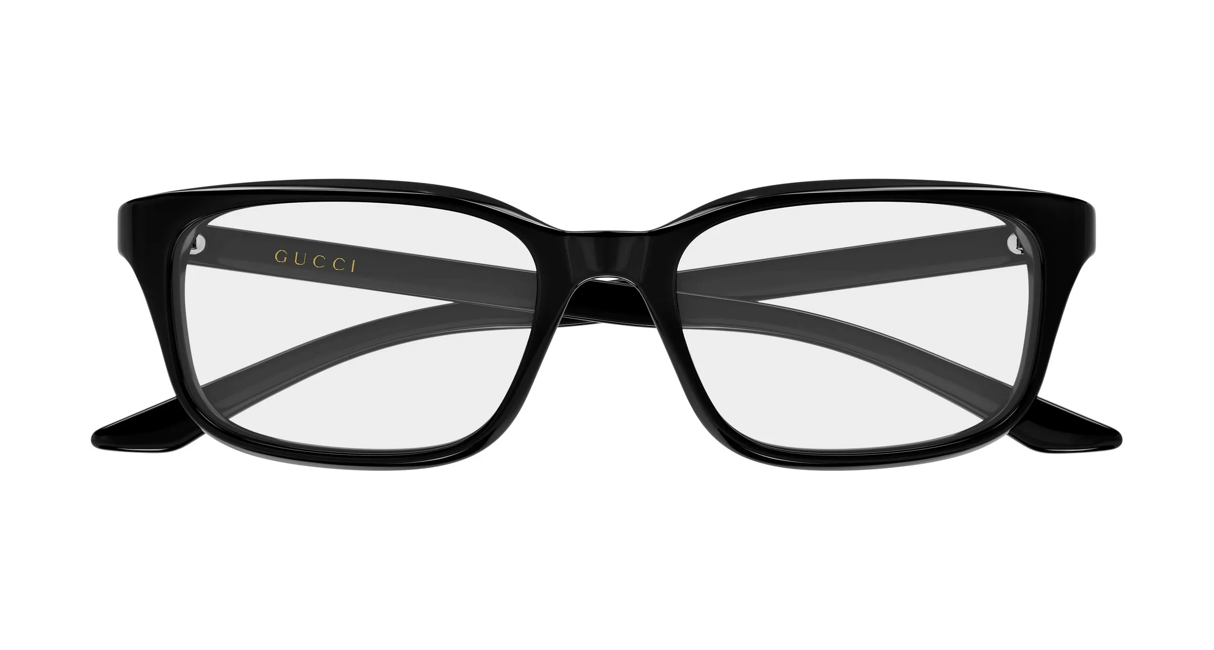Gucci GG2082O 001 Montature da vista Acetato Nero Trasparente Squadrata - immagine 2