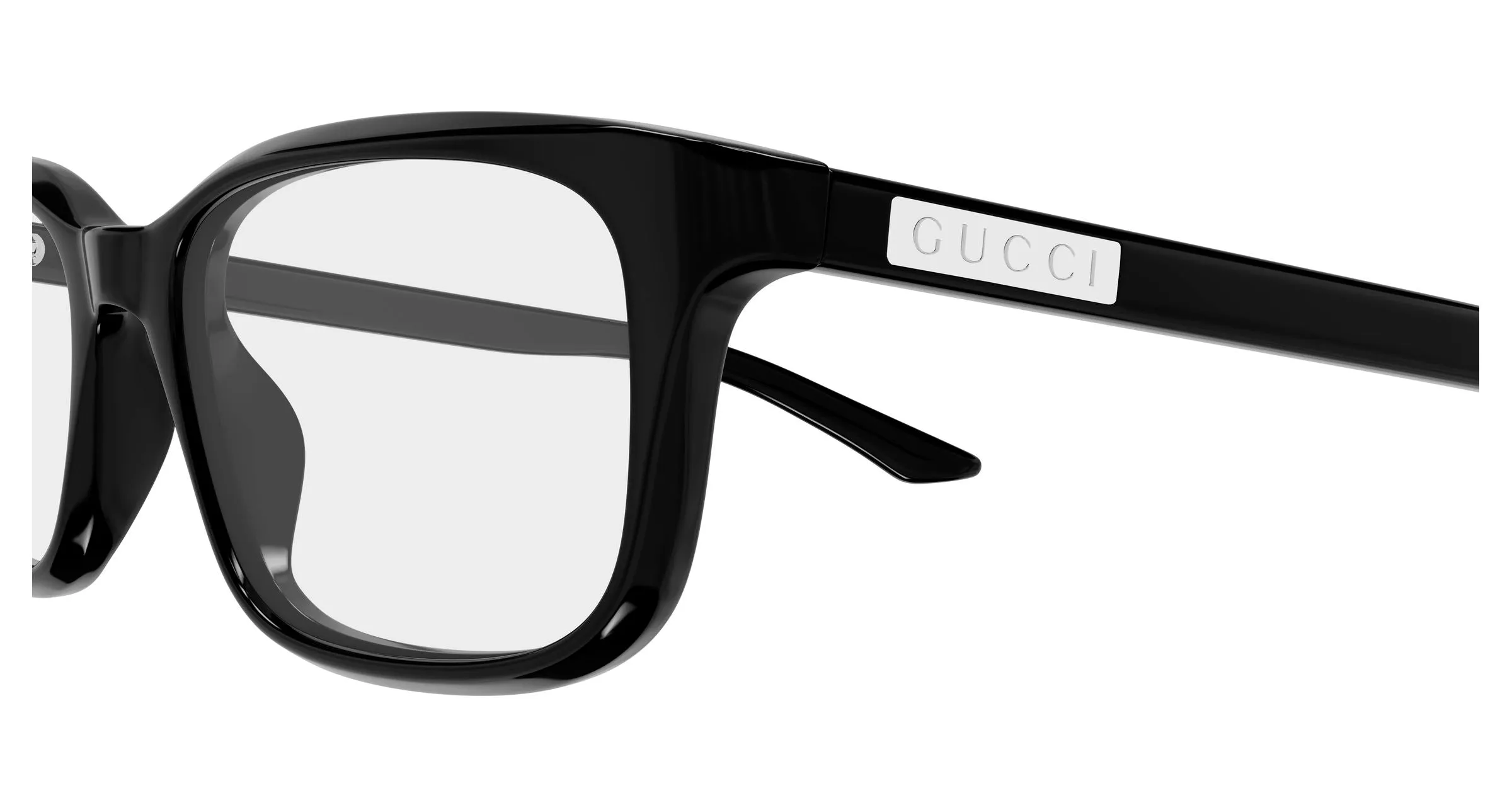 Gucci GG2082O 001 Montature da vista Acetato Nero Trasparente Squadrata - immagine 3