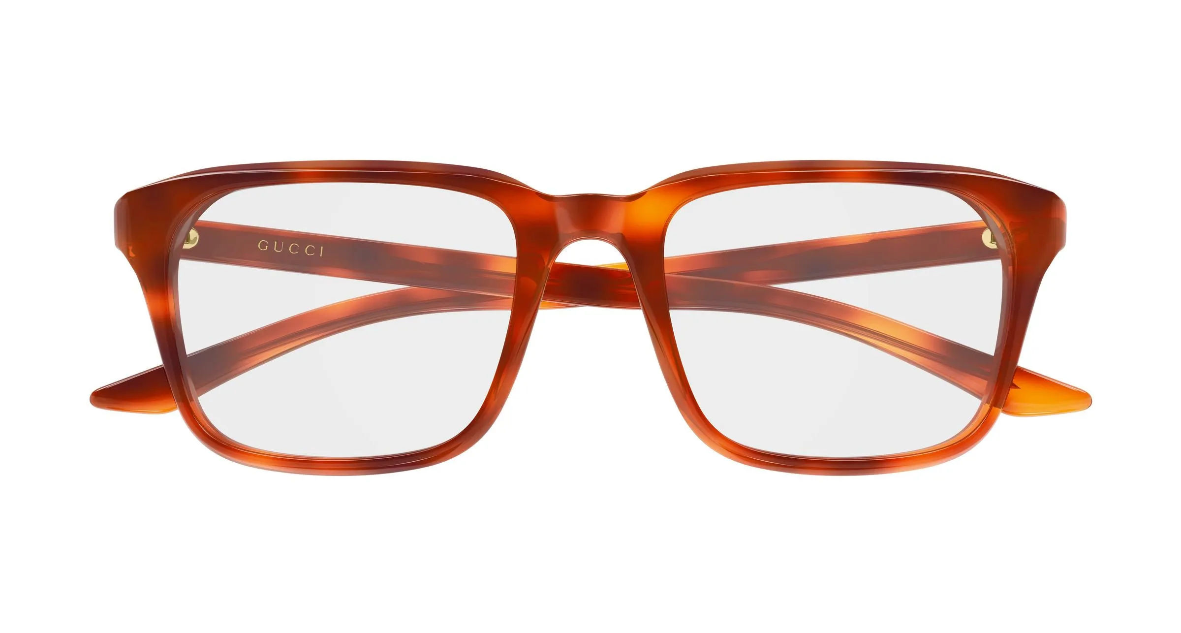 Gucci GG2081O 008 Montature da vista Acetato Havana Trasparente Squadrata - immagine 2