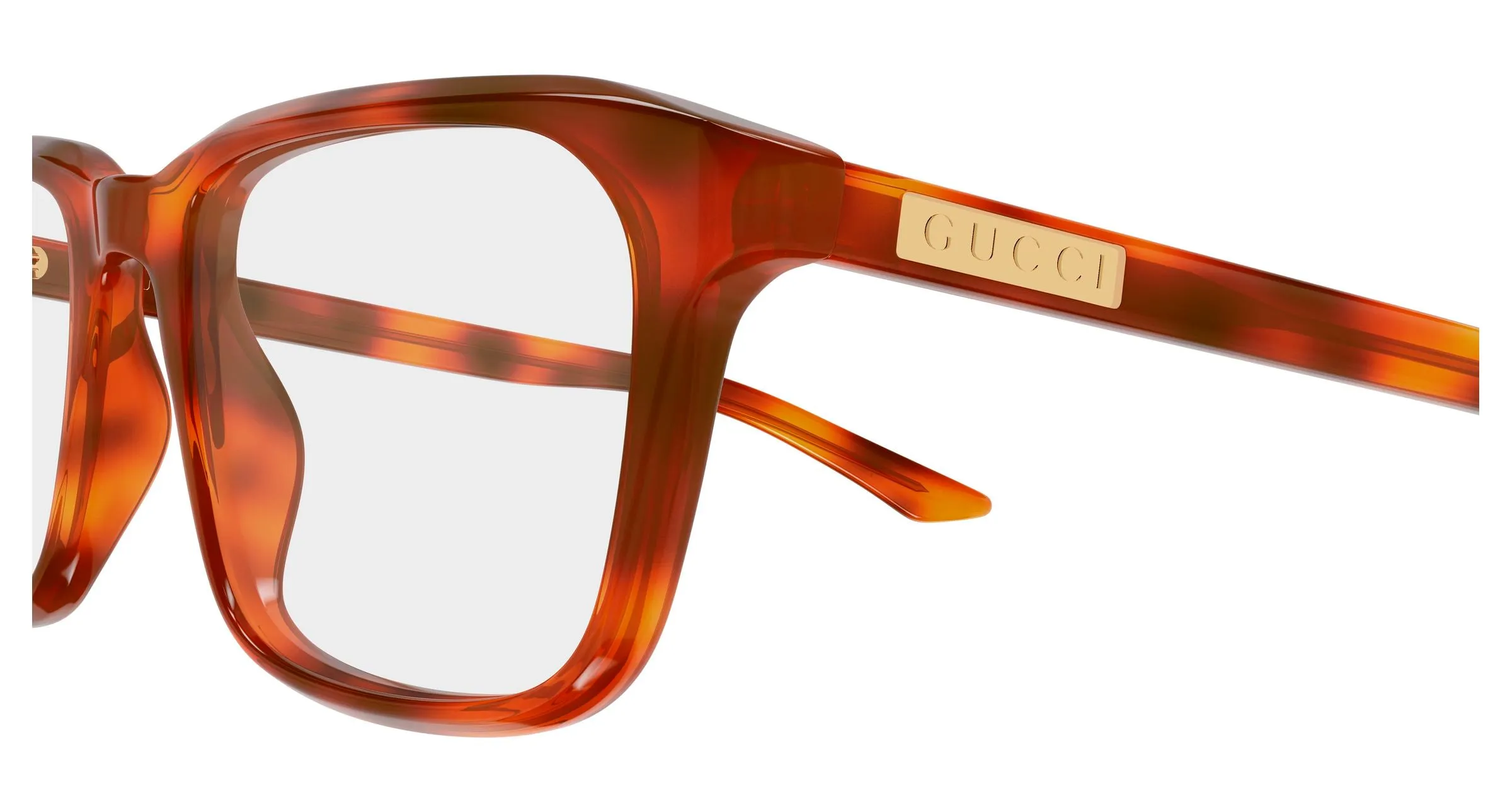 Gucci GG2081O 008 Montature da vista Acetato Havana Trasparente Squadrata - immagine 3