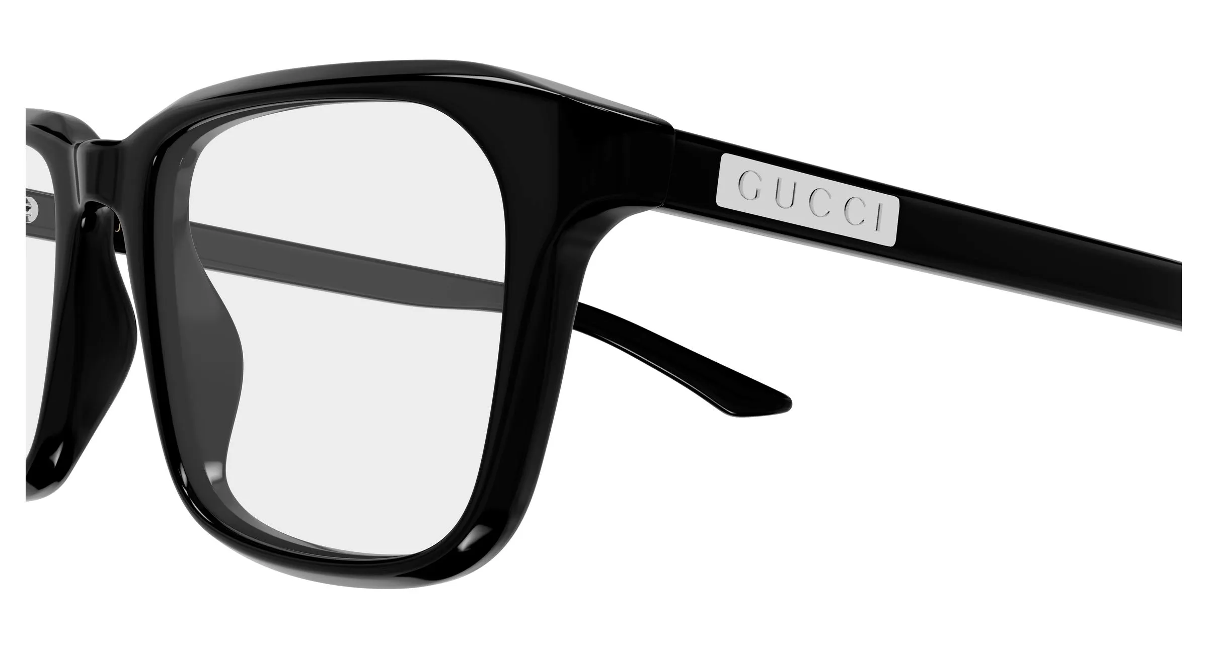 Gucci GG2081O 005 Montature da vista Acetato Nero Trasparente Squadrata - immagine 3