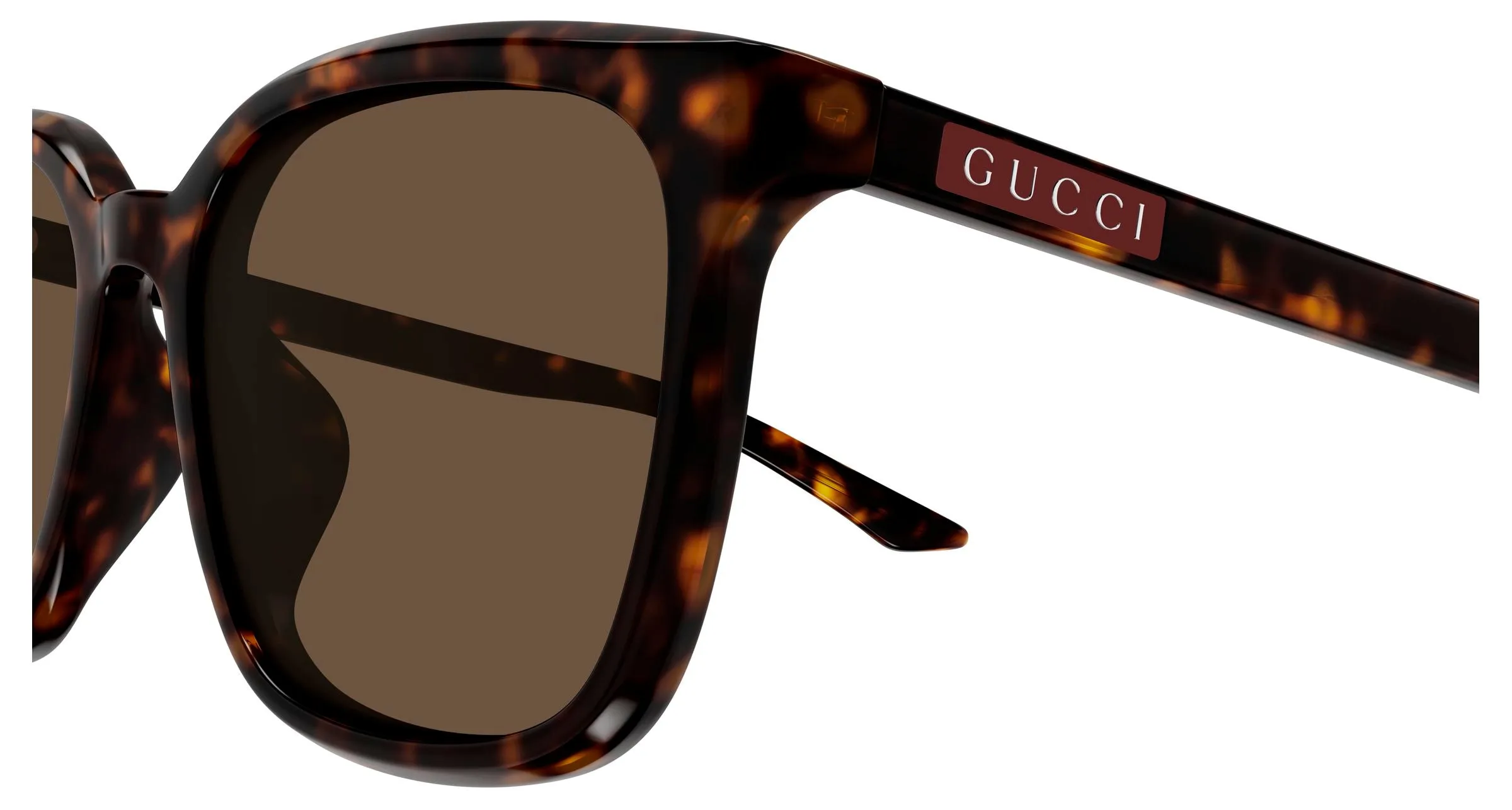 Gucci GG2080SK 002 Occhiali da sole Acetato Havana Marrone Squadrata - immagine 3