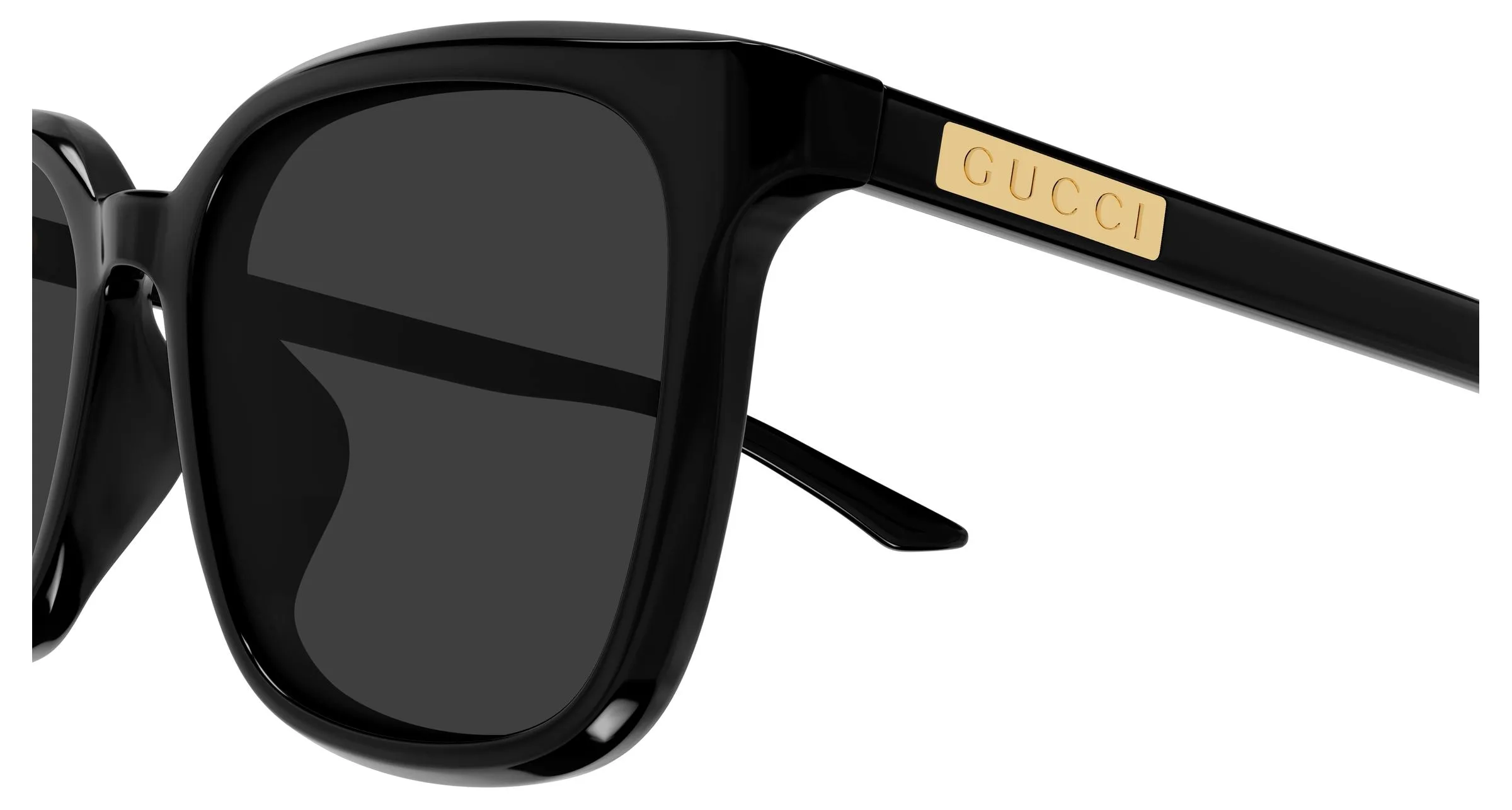 Gucci GG2080SK 001 Occhiali da sole Acetato Nero Grigio Squadrata - immagine 3