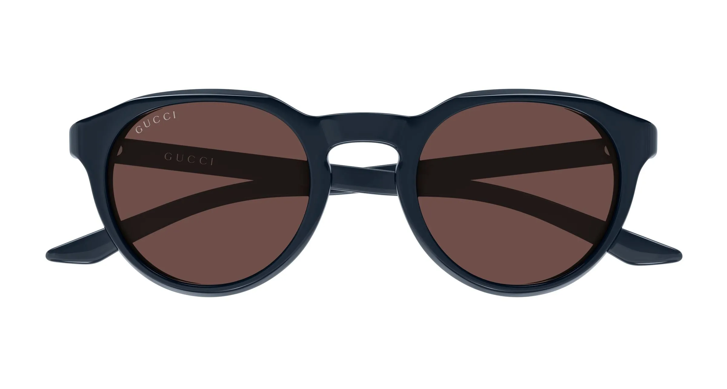 Gucci GG2079S 004 Occhiali da sole Acetato Blu Marrone Rotonda - immagine 2