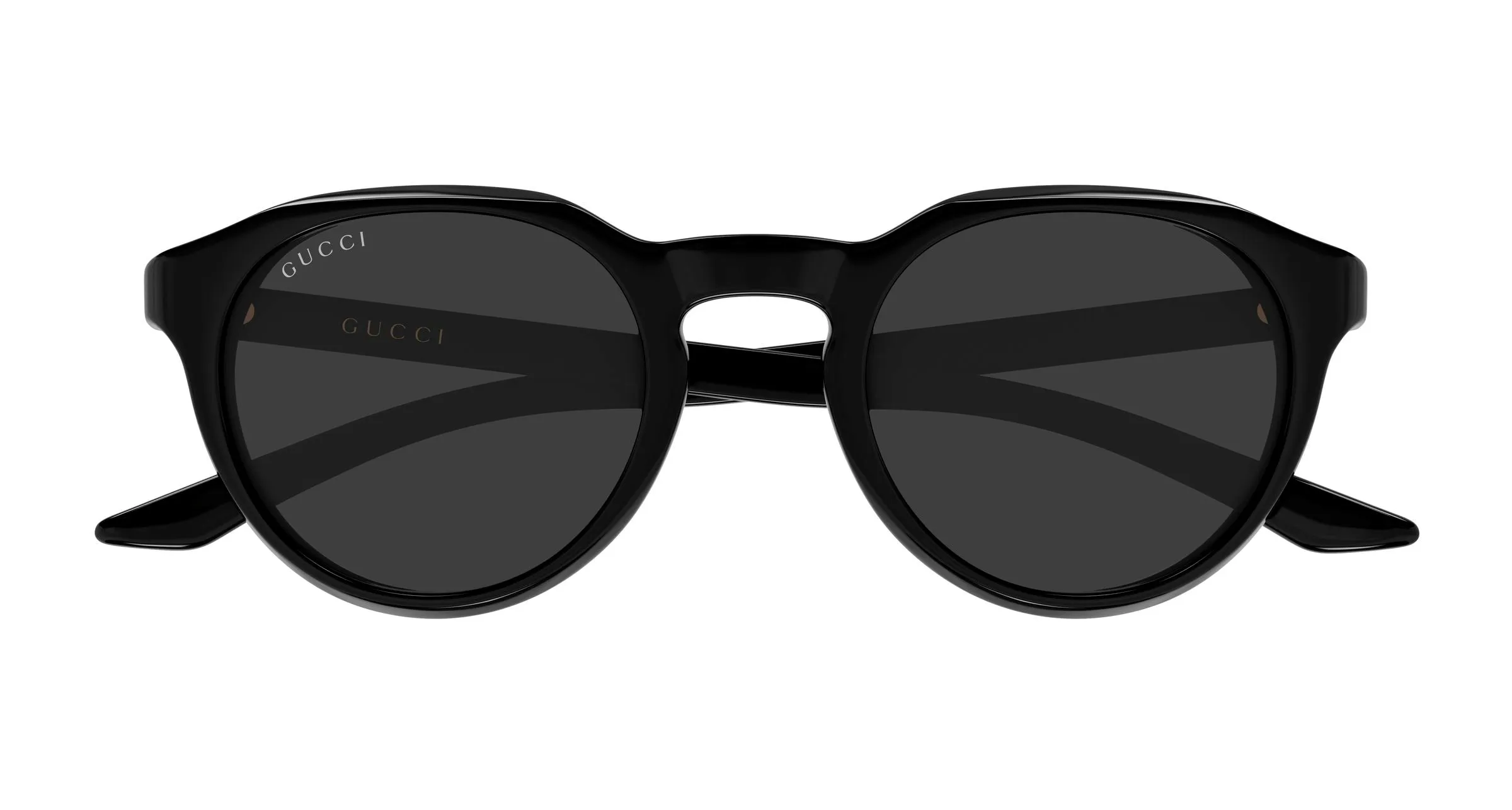 Gucci GG2079S 001 Occhiali da sole Acetato Nero Grigio Rotonda - immagine 2
