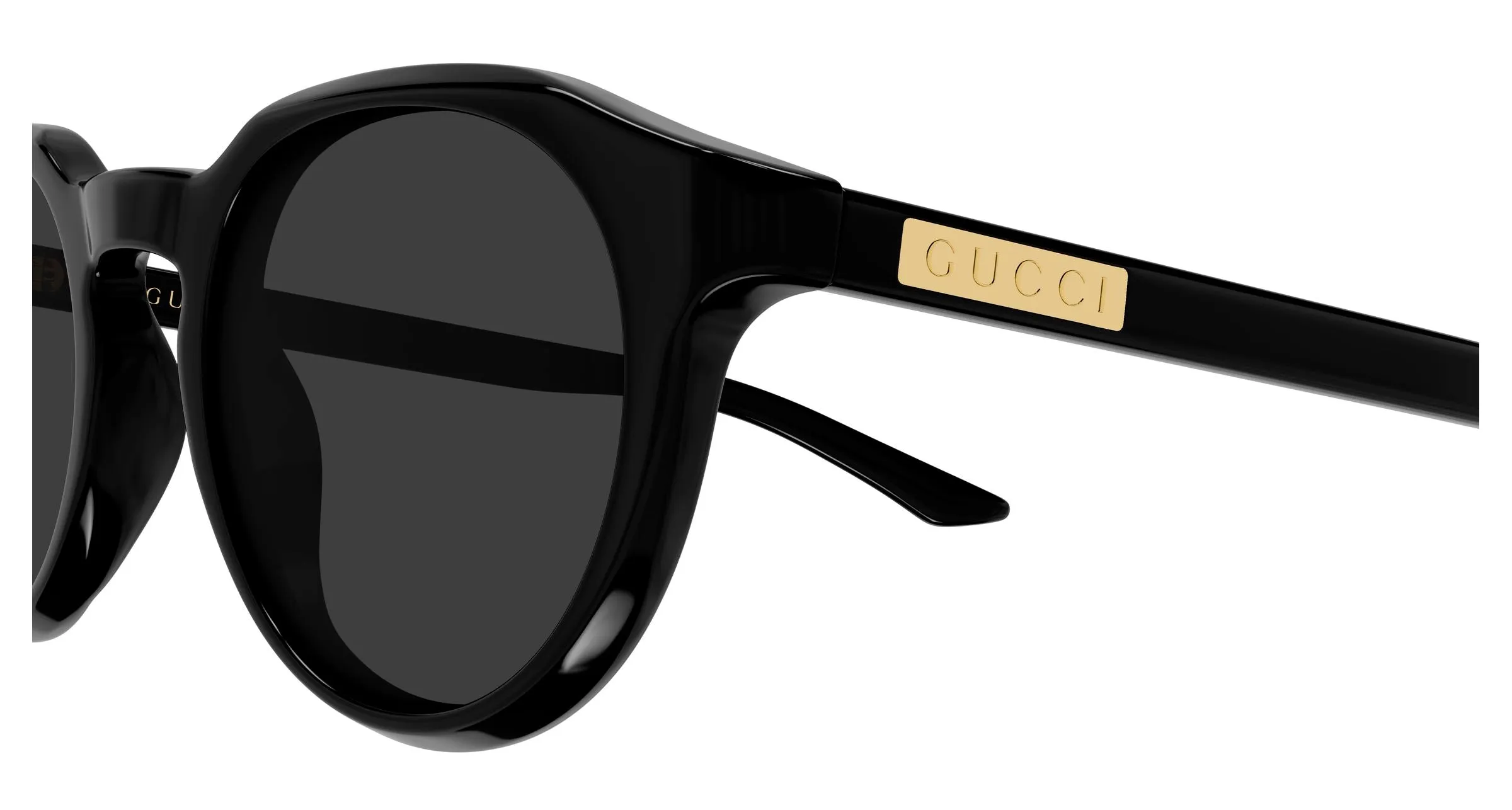 Gucci GG2079S 001 Occhiali da sole Acetato Nero Grigio Rotonda - immagine 3
