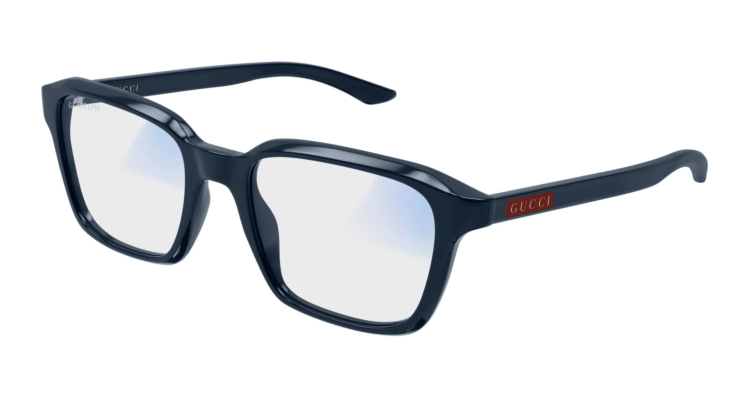 Gucci GG2078S 006 Occhiali da sole Acetato Blu Trasparente Squadrata - immagine 1