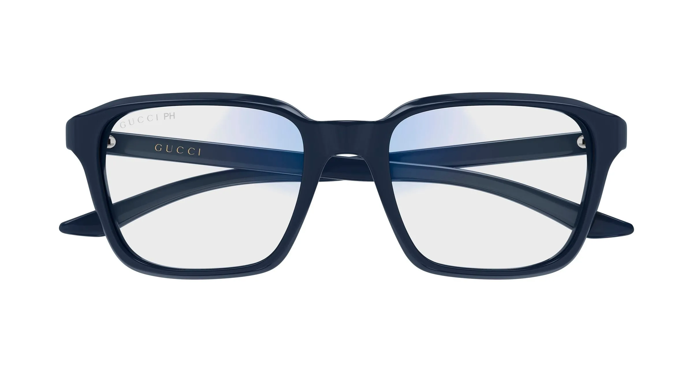 Gucci GG2078S 006 Occhiali da sole Acetato Blu Trasparente Squadrata - immagine 2