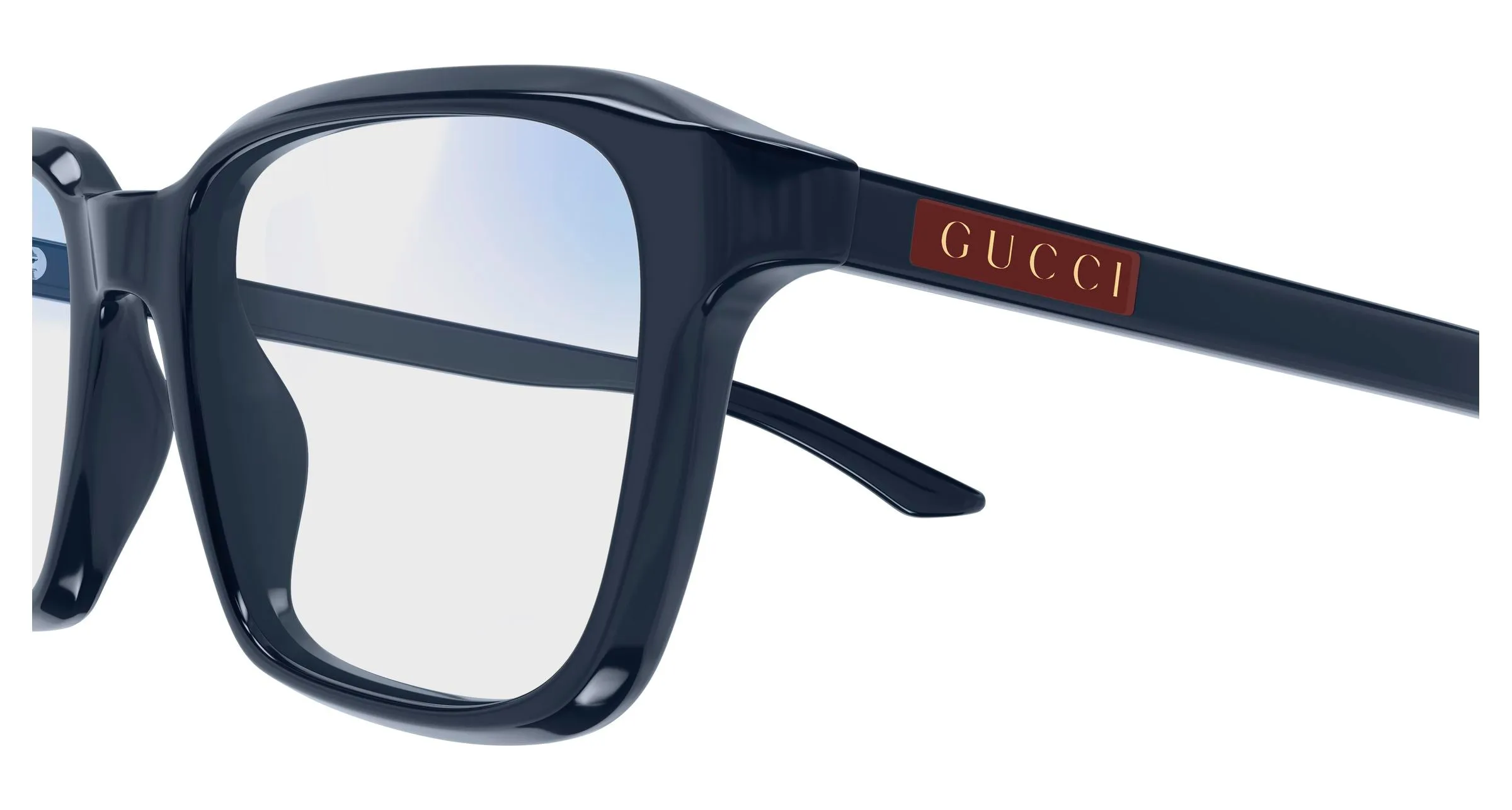 Gucci GG2078S 006 Occhiali da sole Acetato Blu Trasparente Squadrata - immagine 3