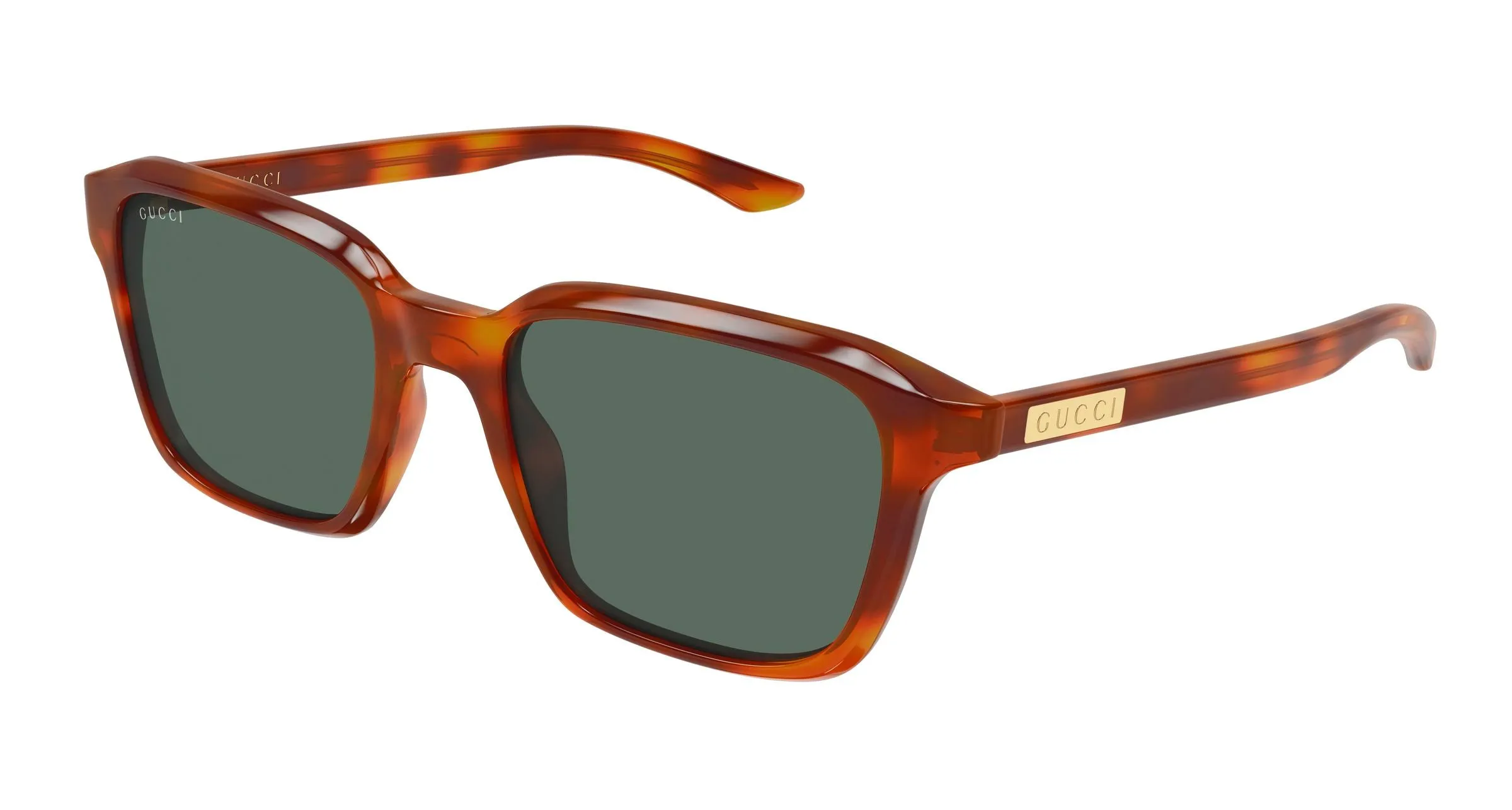 Gucci GG2078S 005 Occhiali da sole Acetato Havana Verde Squadrata - immagine 1