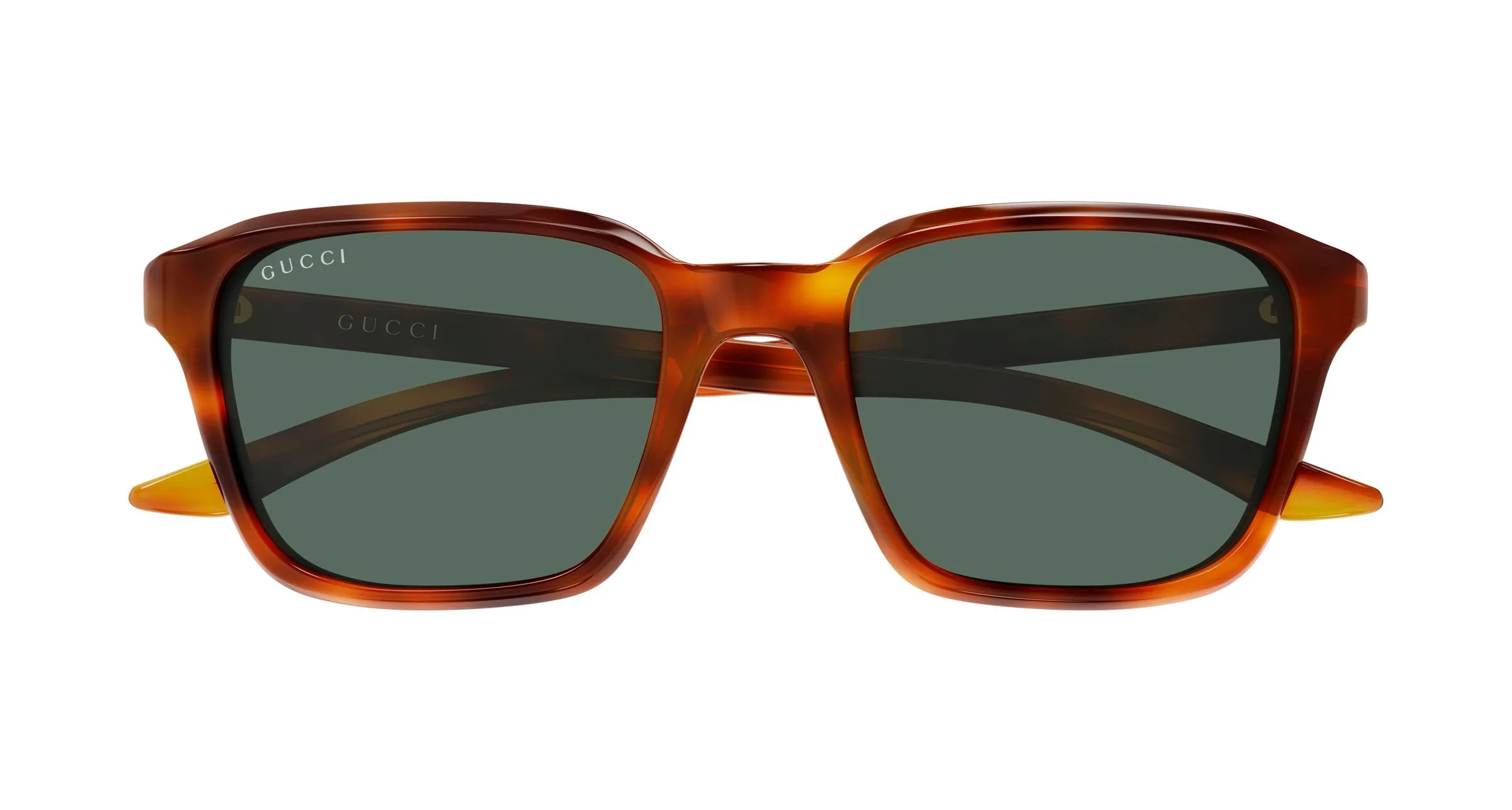 Gucci GG2078S 005 Occhiali da sole Acetato Havana Verde Squadrata - immagine 2