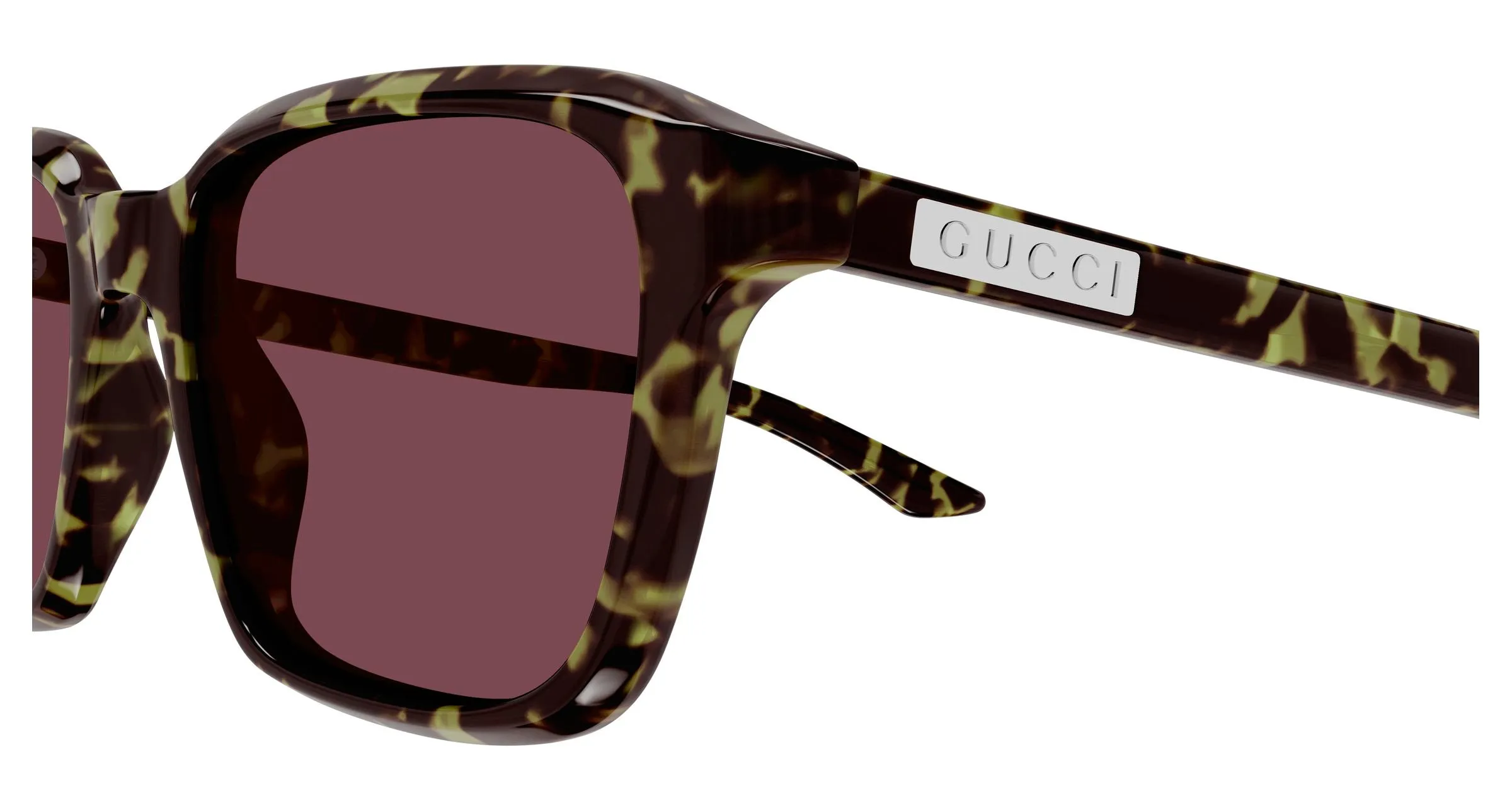Gucci GG2078S 003 Occhiali da sole Acetato Havana Rosso Squadrata - immagine 3