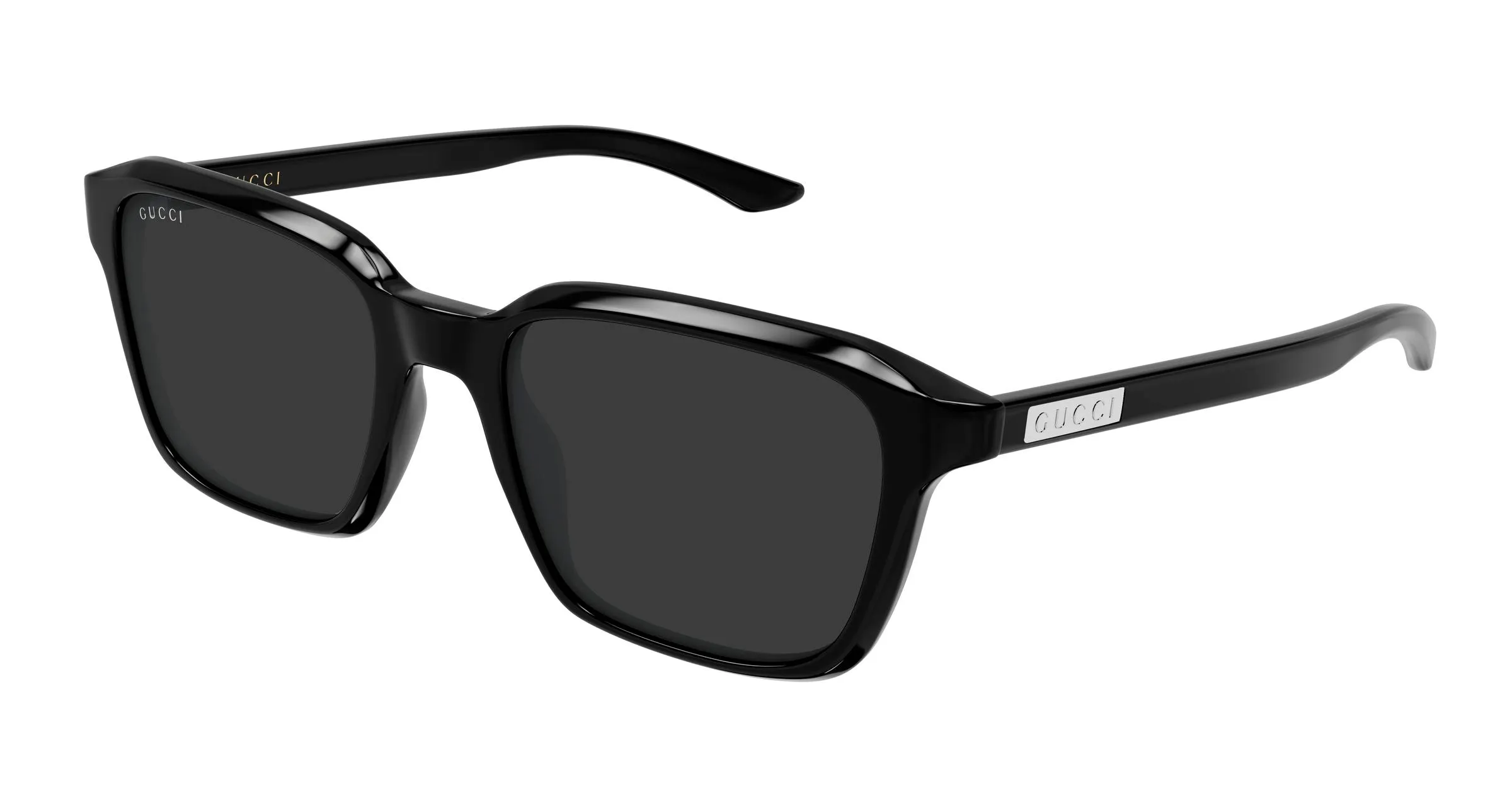 Gucci GG2078S 001 Occhiali da sole Acetato Nero Grigio Squadrata - immagine 1