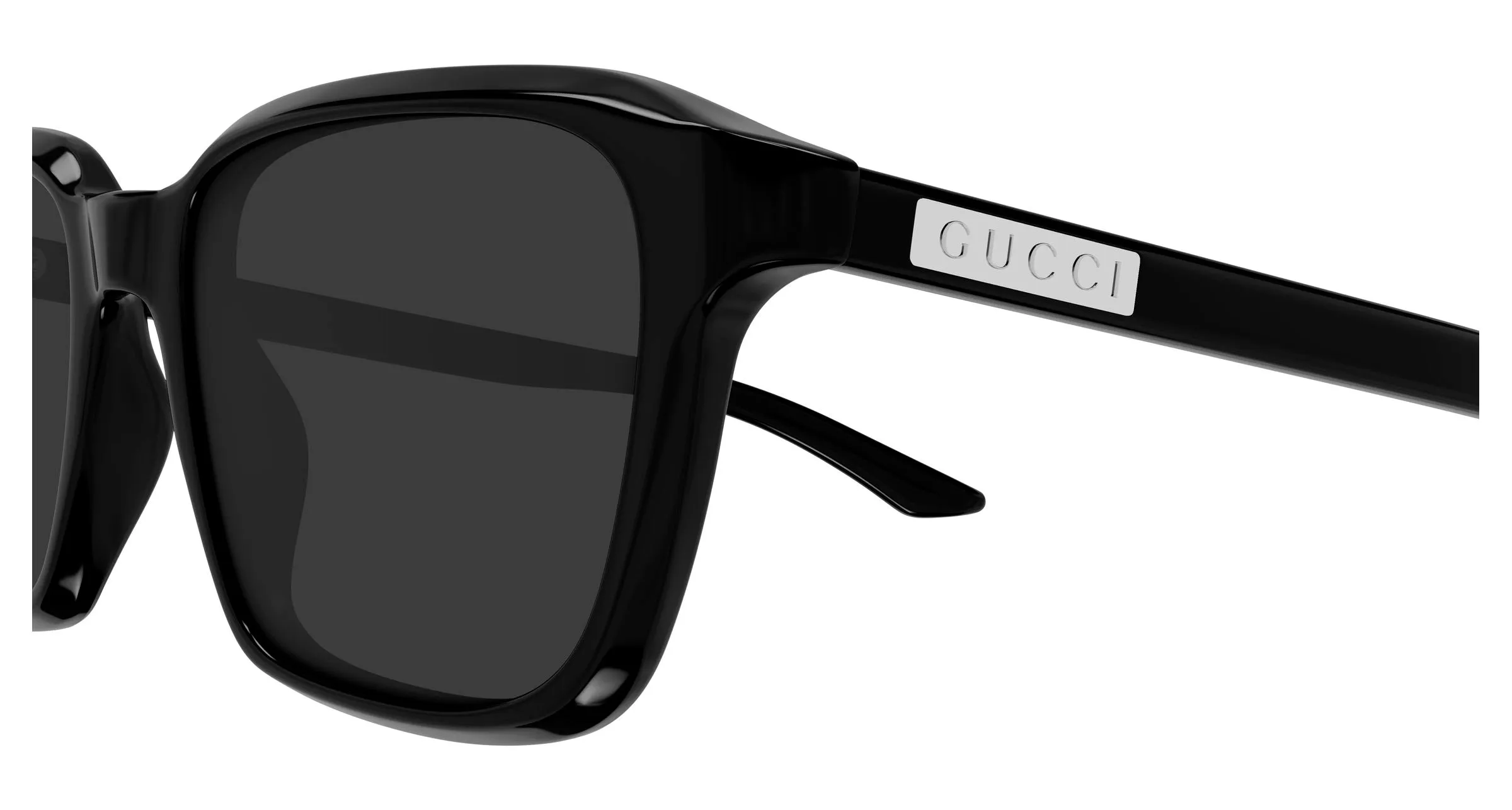 Gucci GG2078S 001 Occhiali da sole Acetato Nero Grigio Squadrata - immagine 3