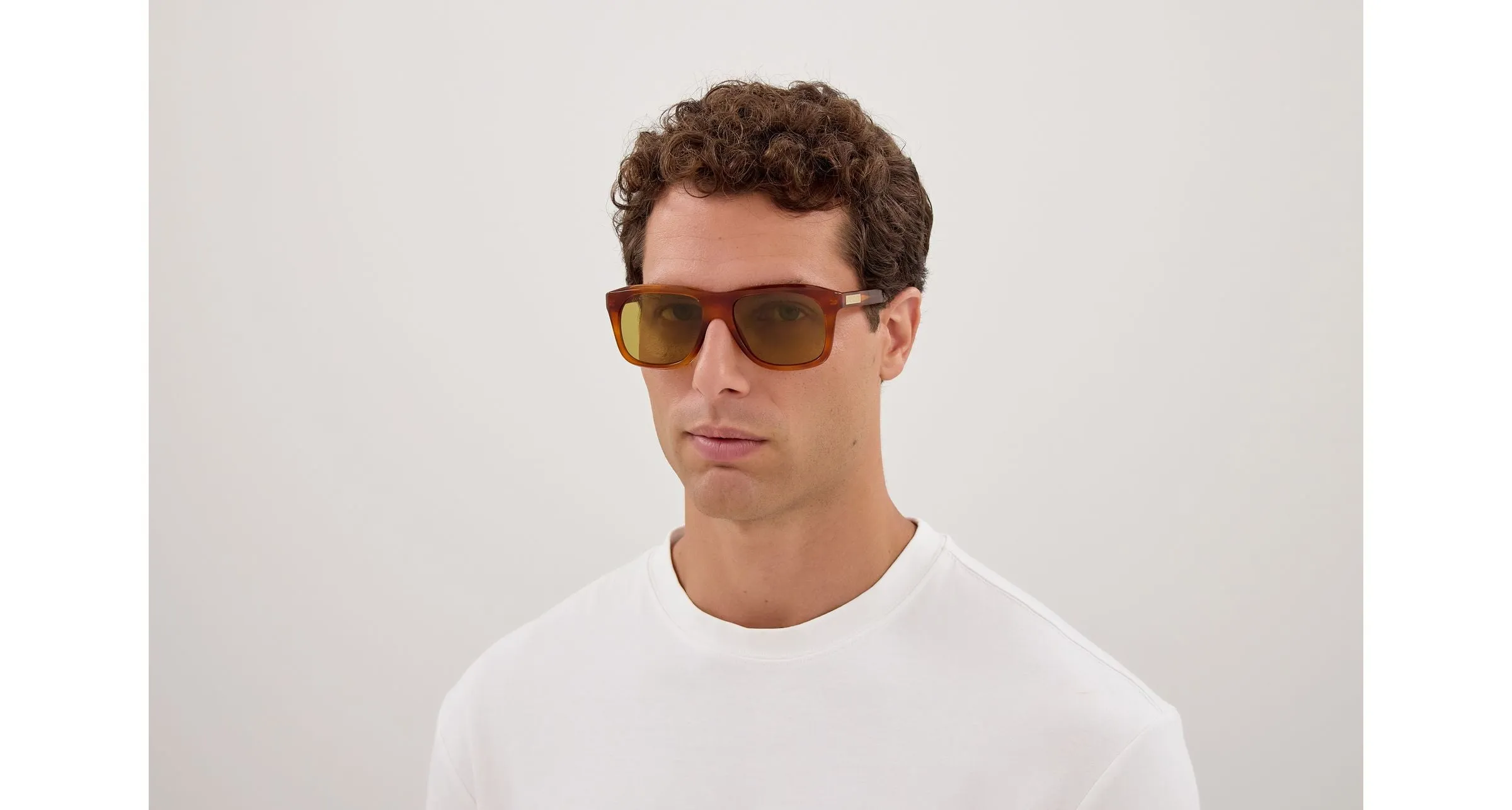 Gucci GG2077S 005 Occhiali da sole Acetato Havana Verde Squadrata - immagine 4