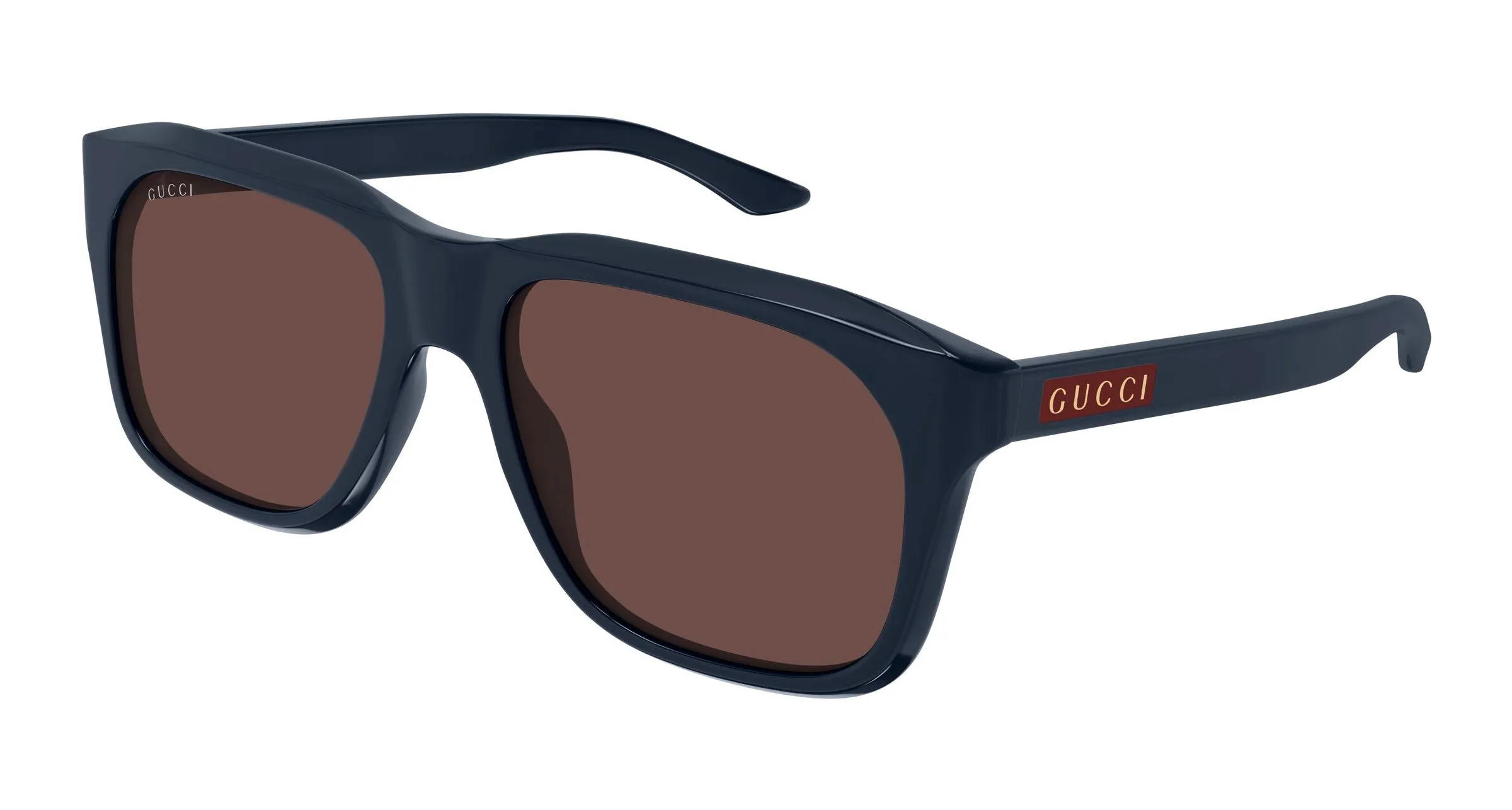 Gucci GG2077S 004 Occhiali da sole Acetato Blu Marrone Squadrata - immagine 1
