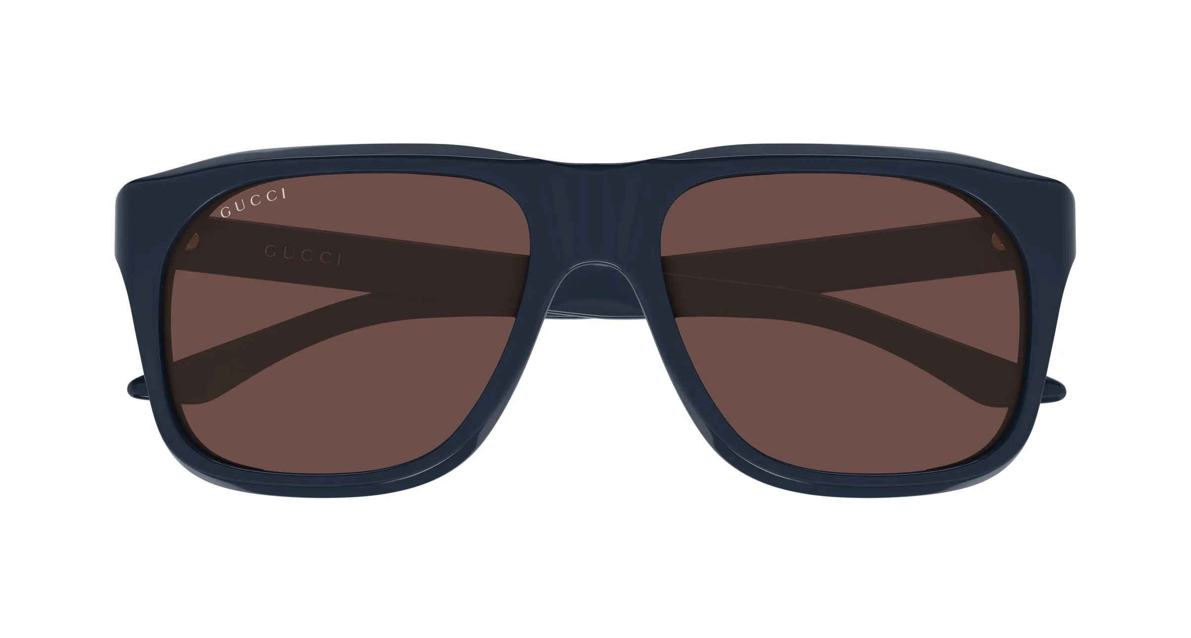 Gucci GG2077S 004 Occhiali da sole Acetato Blu Marrone Squadrata - immagine 2