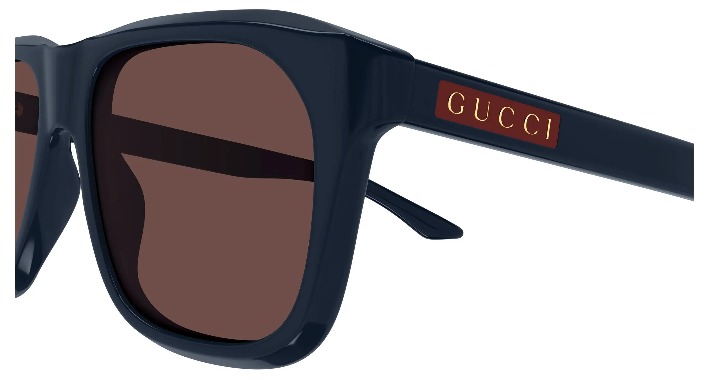 Gucci GG2077S 004 Occhiali da sole Acetato Blu Marrone Squadrata - immagine 3