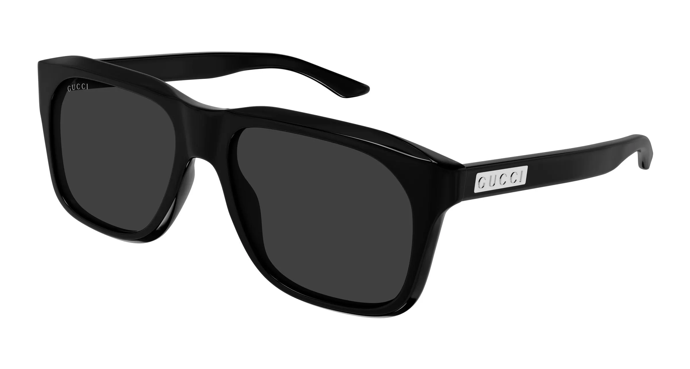 Gucci GG2077S 001 Occhiali da sole Acetato Nero Grigio Squadrata - immagine 1