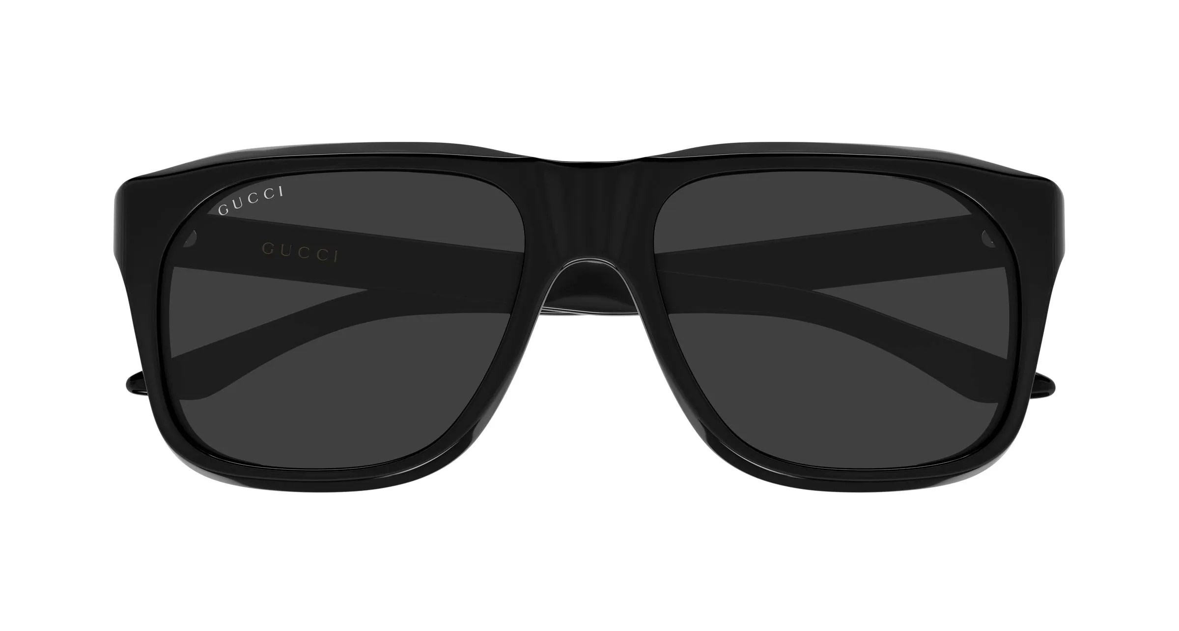 Gucci GG2077S 001 Occhiali da sole Acetato Nero Grigio Squadrata - immagine 2