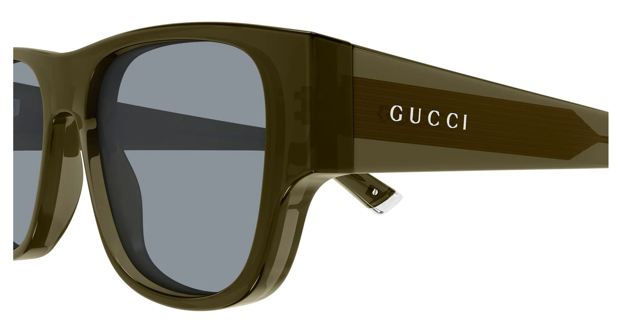 Gucci GG2075S 003 Occhiali da sole Acetato Verde Grigio Squadrata - immagine 3
