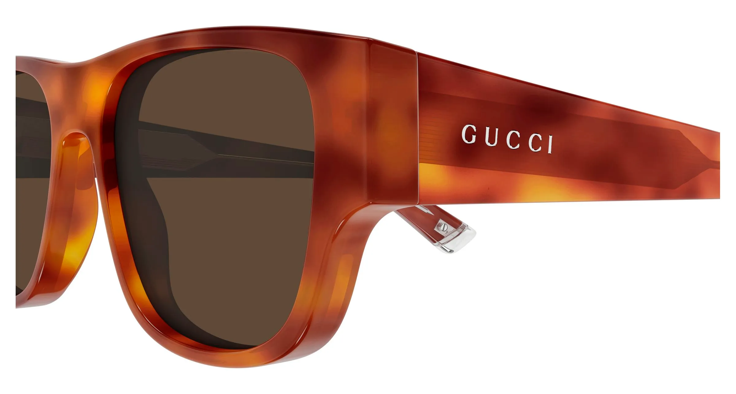 Gucci GG2075S 002 Occhiali da sole Acetato Havana Marrone Squadrata - immagine 3