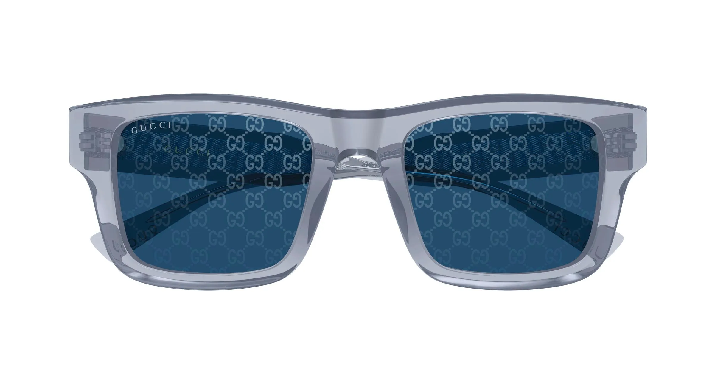 Gucci GG2072SA 004 Occhiali da sole Acetato Grigio Blu Squadrata - immagine 2