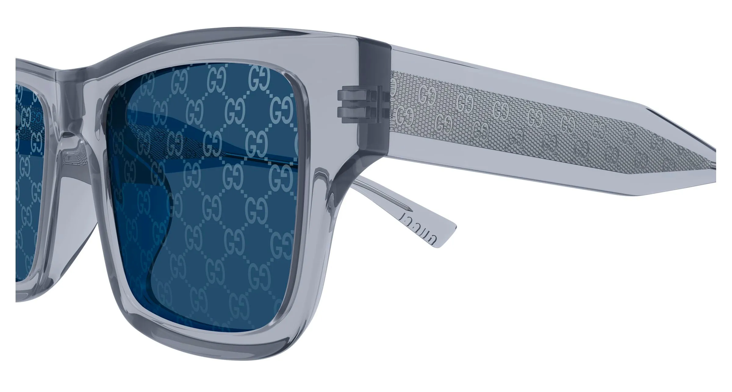 Gucci GG2072SA 004 Occhiali da sole Acetato Grigio Blu Squadrata - immagine 3