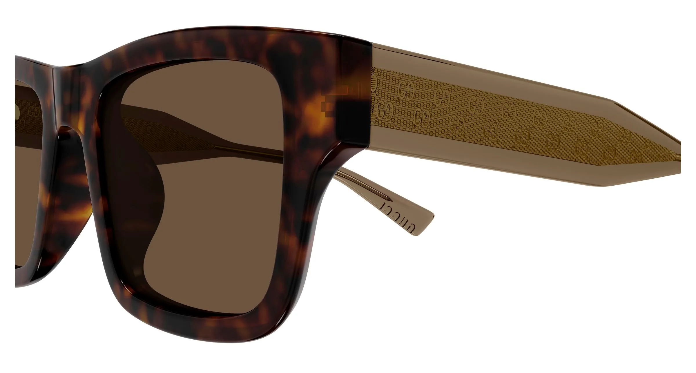 Gucci GG2072SA 003 Occhiali da sole Acetato Havana Marrone Squadrata - immagine 3