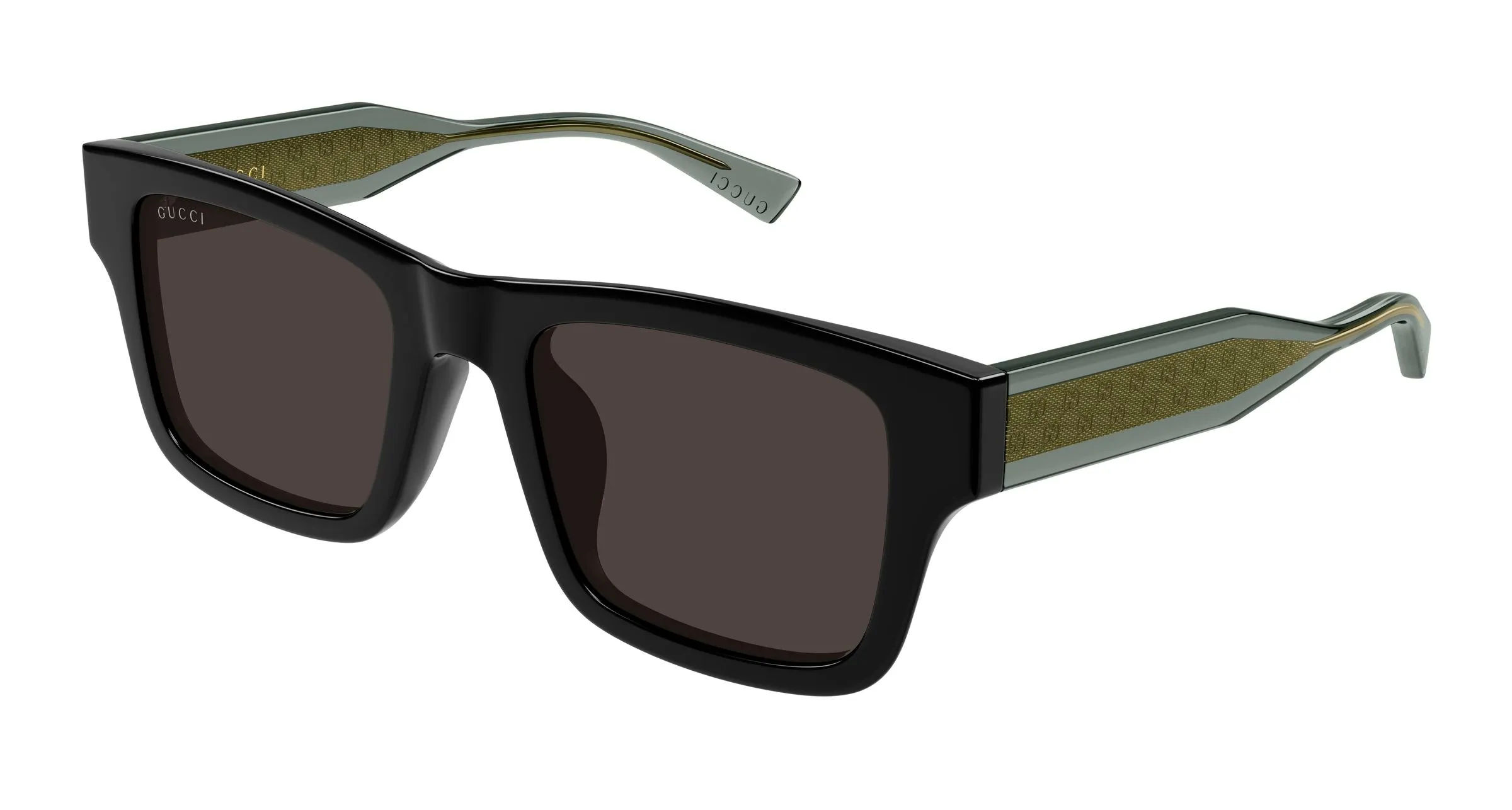 Gucci GG2072SA 002 Occhiali da sole Acetato Nero Grigio Squadrata - immagine 1