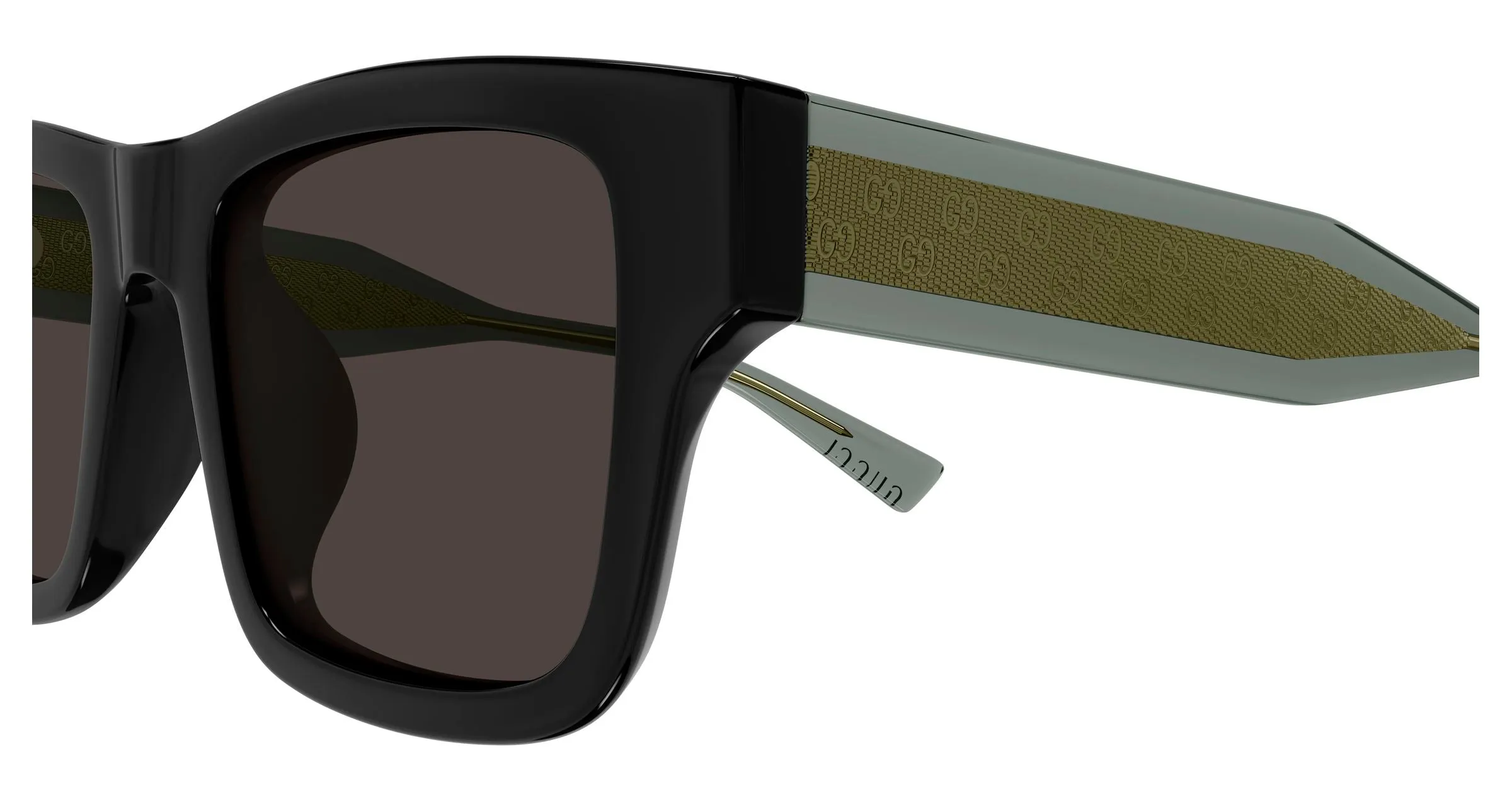 Gucci GG2072SA 002 Occhiali da sole Acetato Nero Grigio Squadrata - immagine 3
