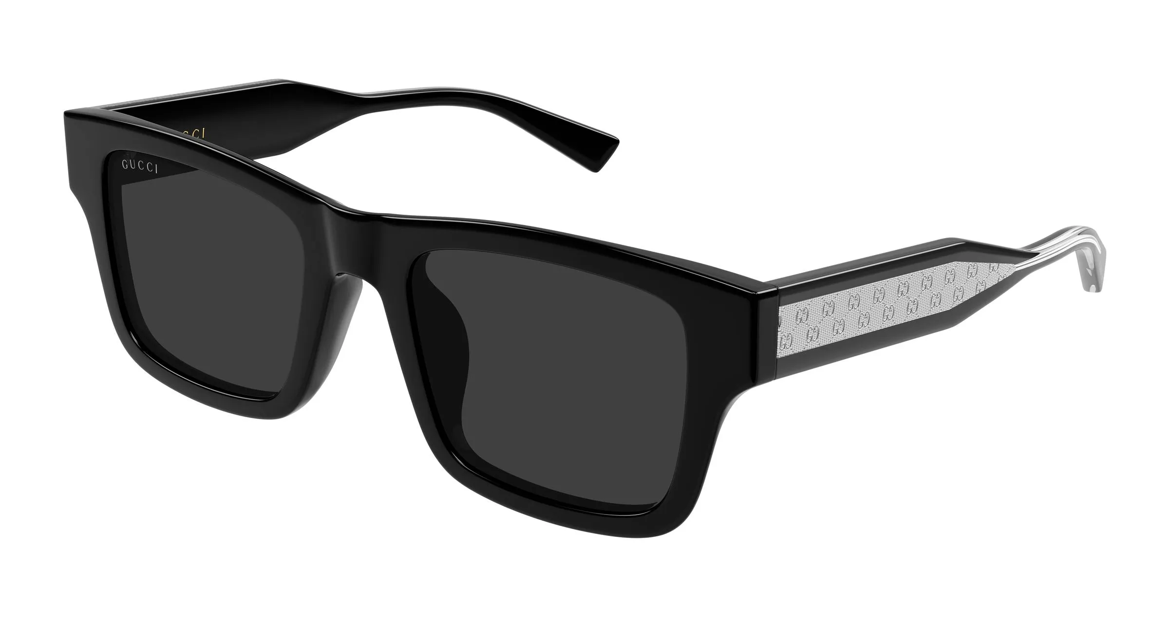 Gucci GG2072SA 001 Occhiali da sole Acetato Nero Grigio Squadrata - immagine 1