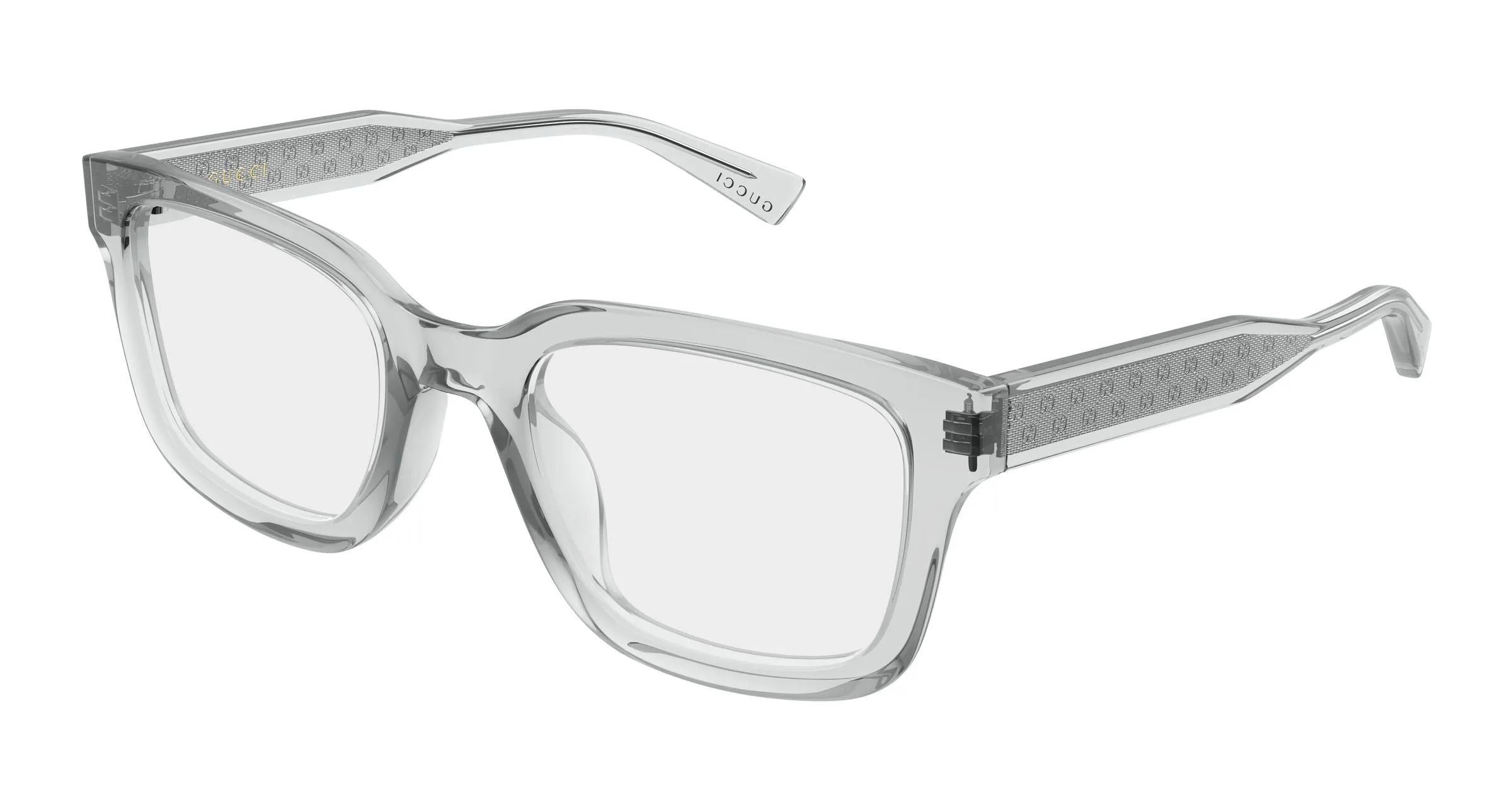 Gucci GG2071OL 005 Montature da vista Acetato Grigio Trasparente Squadrata - immagine 1