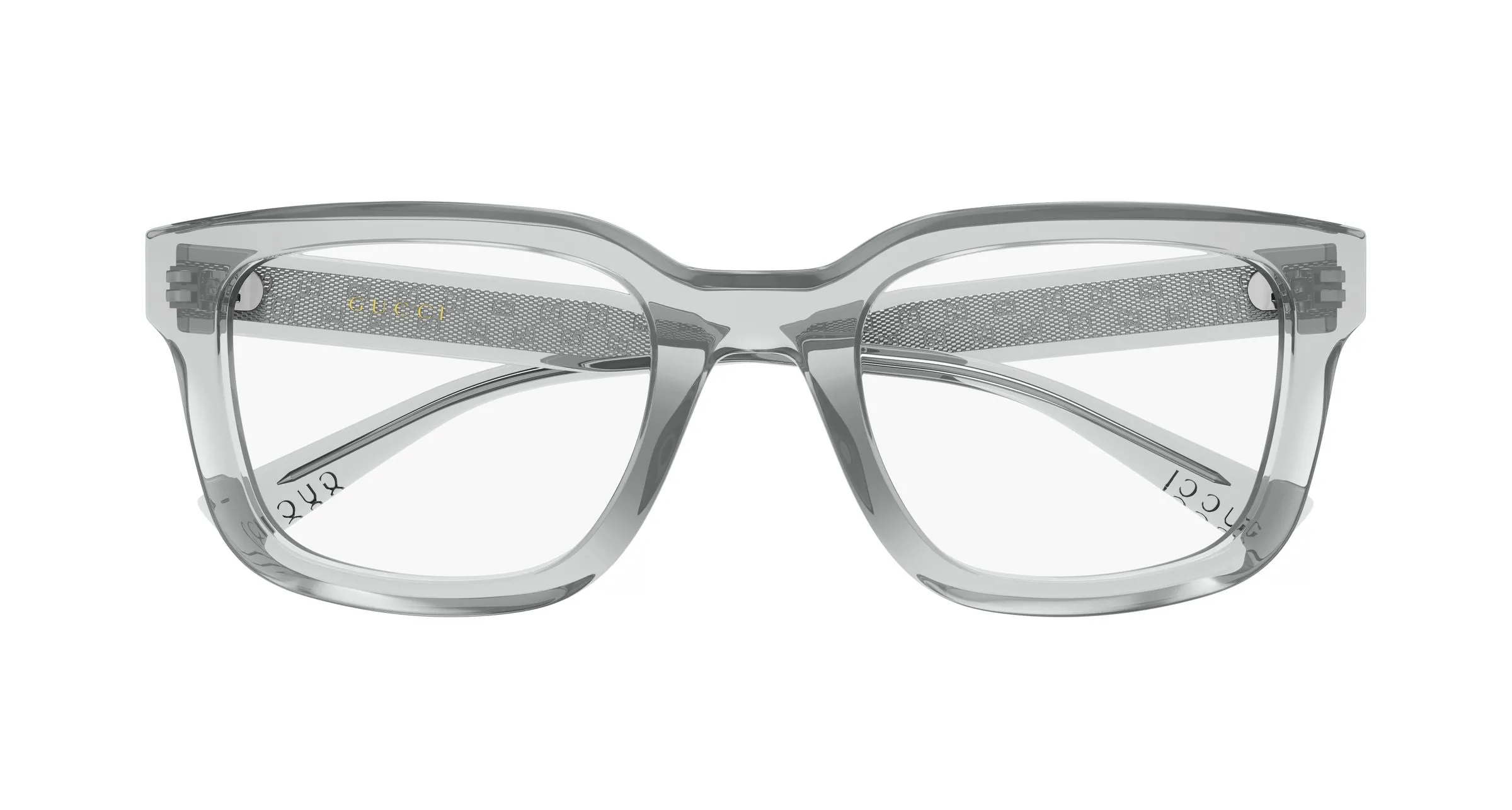 Gucci GG2071OL 005 Montature da vista Acetato Grigio Trasparente Squadrata - immagine 2