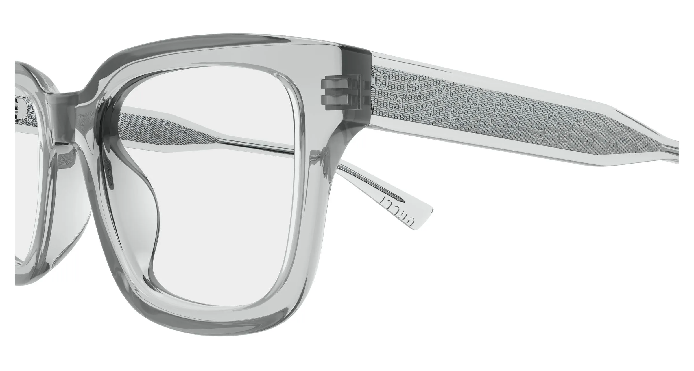 Gucci GG2071OL 005 Montature da vista Acetato Grigio Trasparente Squadrata - immagine 3