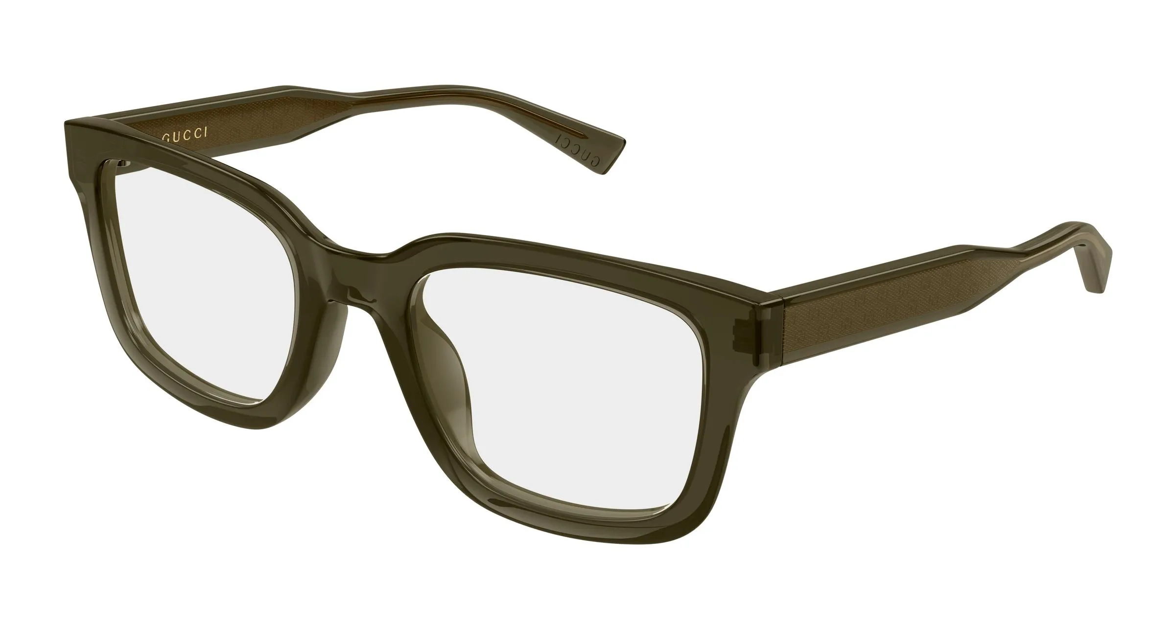 Gucci GG2071OL 003 Montature da vista Acetato Verde Trasparente Squadrata - immagine 1