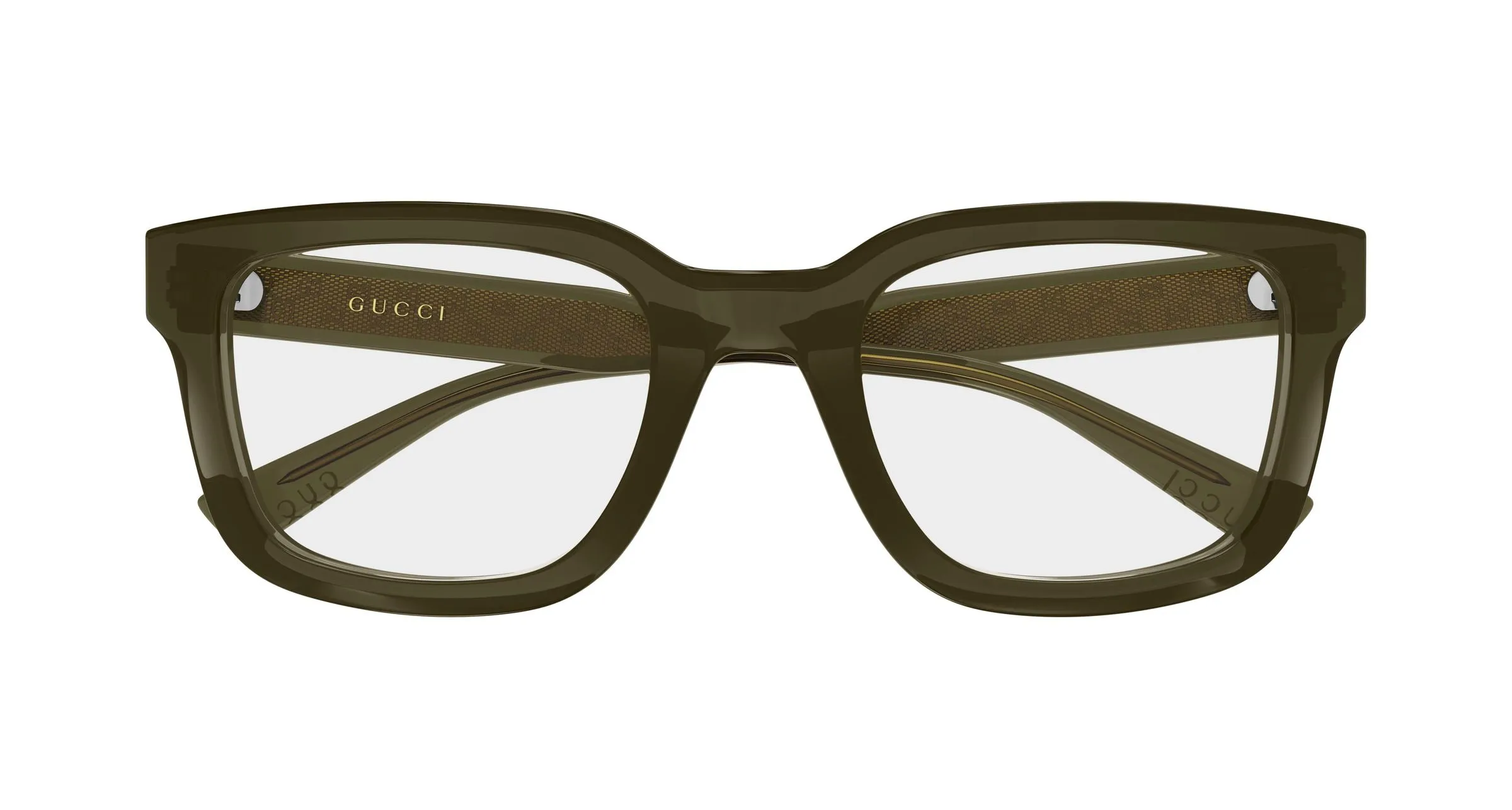 Gucci GG2071OL 003 Montature da vista Acetato Verde Trasparente Squadrata - immagine 2
