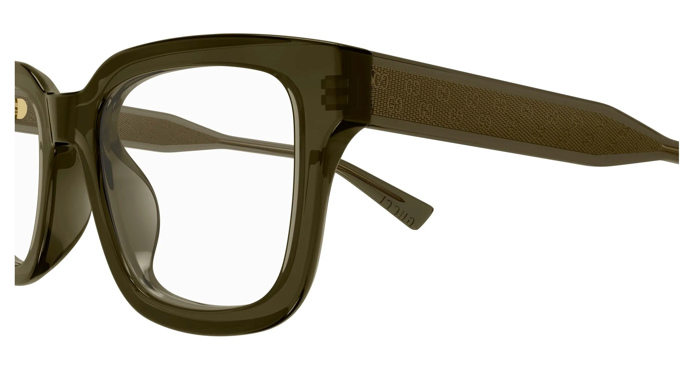 Gucci GG2071OL 003 Montature da vista Acetato Verde Trasparente Squadrata - immagine 3