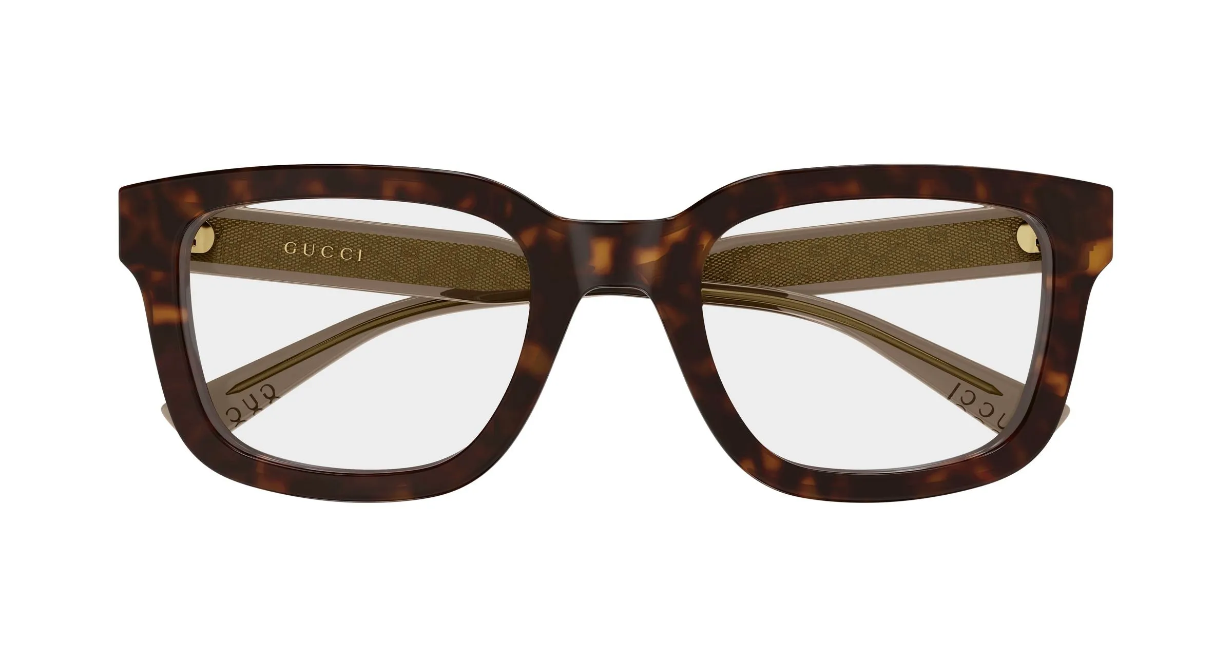 Gucci GG2071OL 002 Montature da vista Acetato Havana Trasparente Squadrata - immagine 2