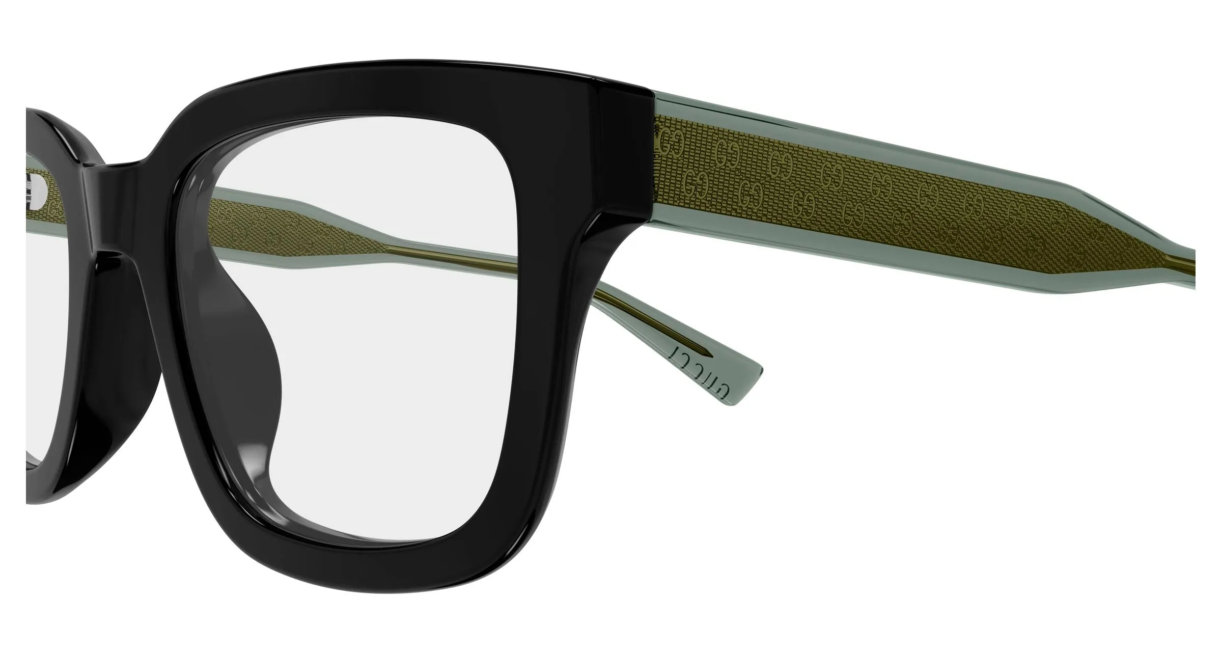 Gucci GG2071OL 001 Montature da vista Acetato Nero Trasparente Squadrata - immagine 3