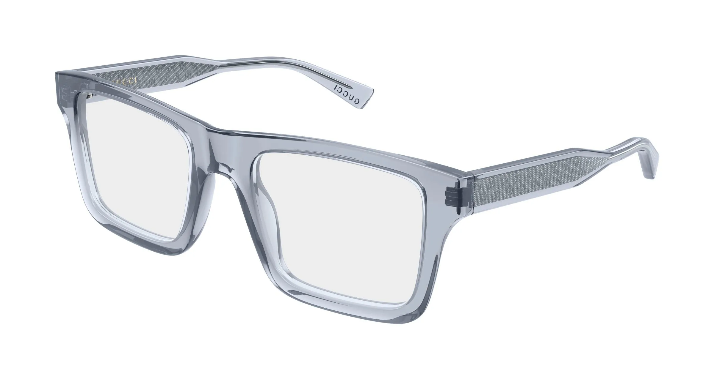 Gucci GG2070O 004 Montature da vista Acetato Grigio Trasparente Squadrata - immagine 1