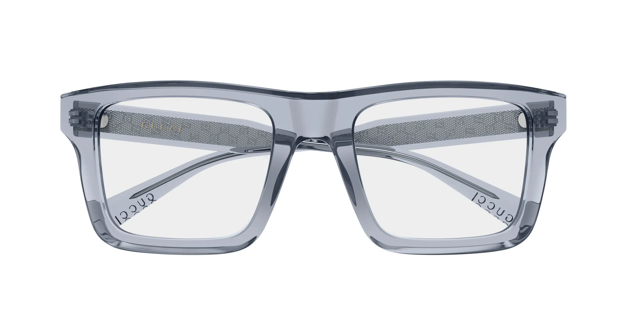 Gucci GG2070O 004 Montature da vista Acetato Grigio Trasparente Squadrata - immagine 2