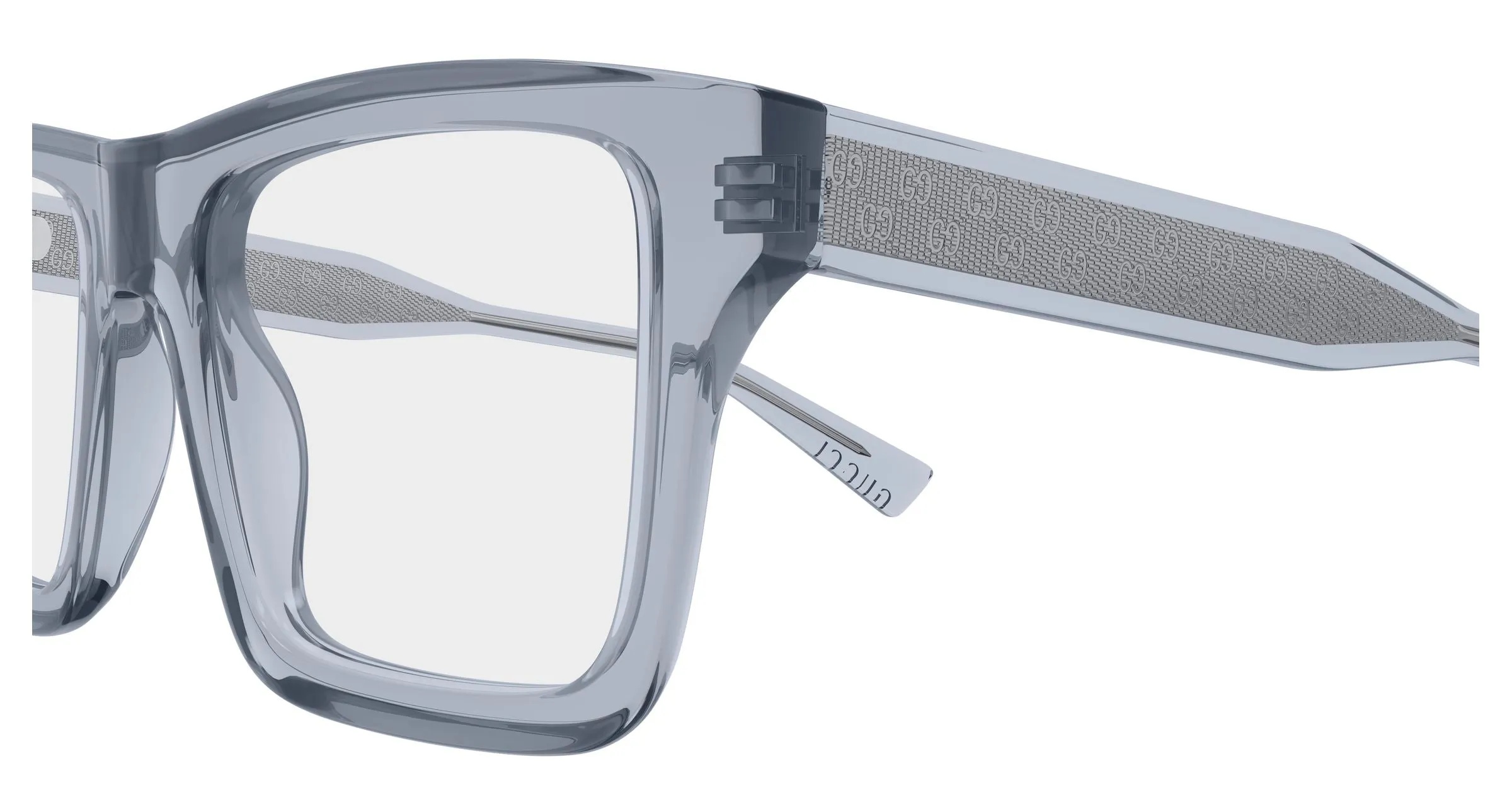 Gucci GG2070O 004 Montature da vista Acetato Grigio Trasparente Squadrata - immagine 3