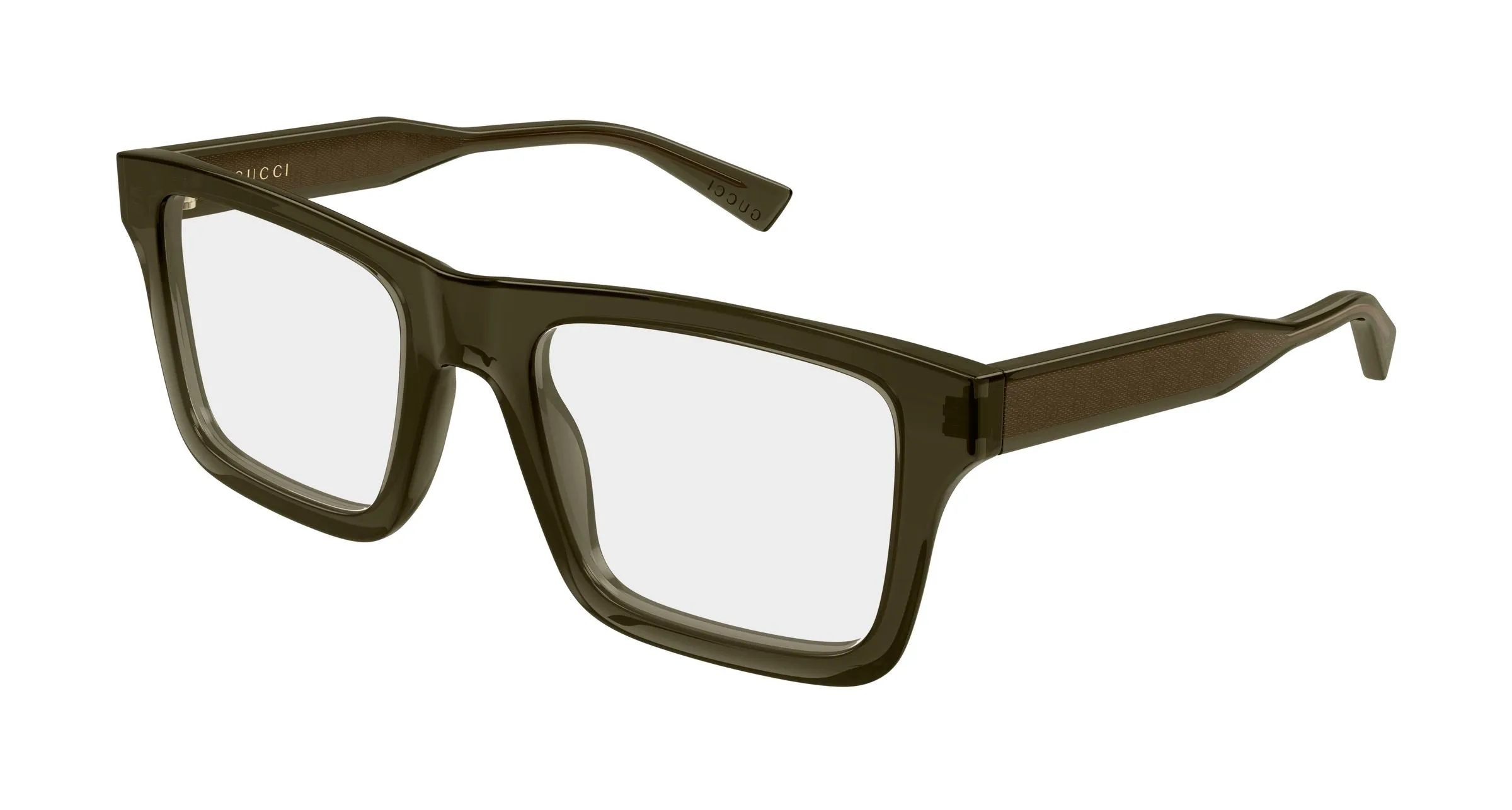 Gucci GG2070O 003 Montature da vista Acetato Verde Trasparente Squadrata - immagine 1