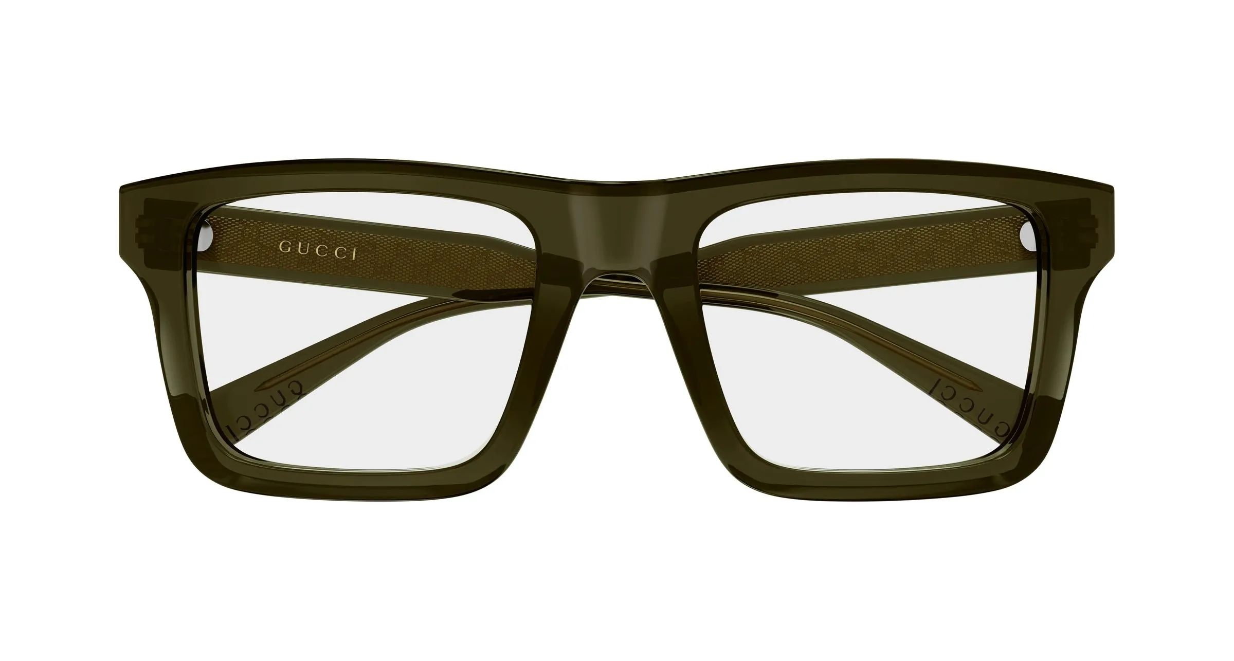 Gucci GG2070O 003 Montature da vista Acetato Verde Trasparente Squadrata - immagine 2