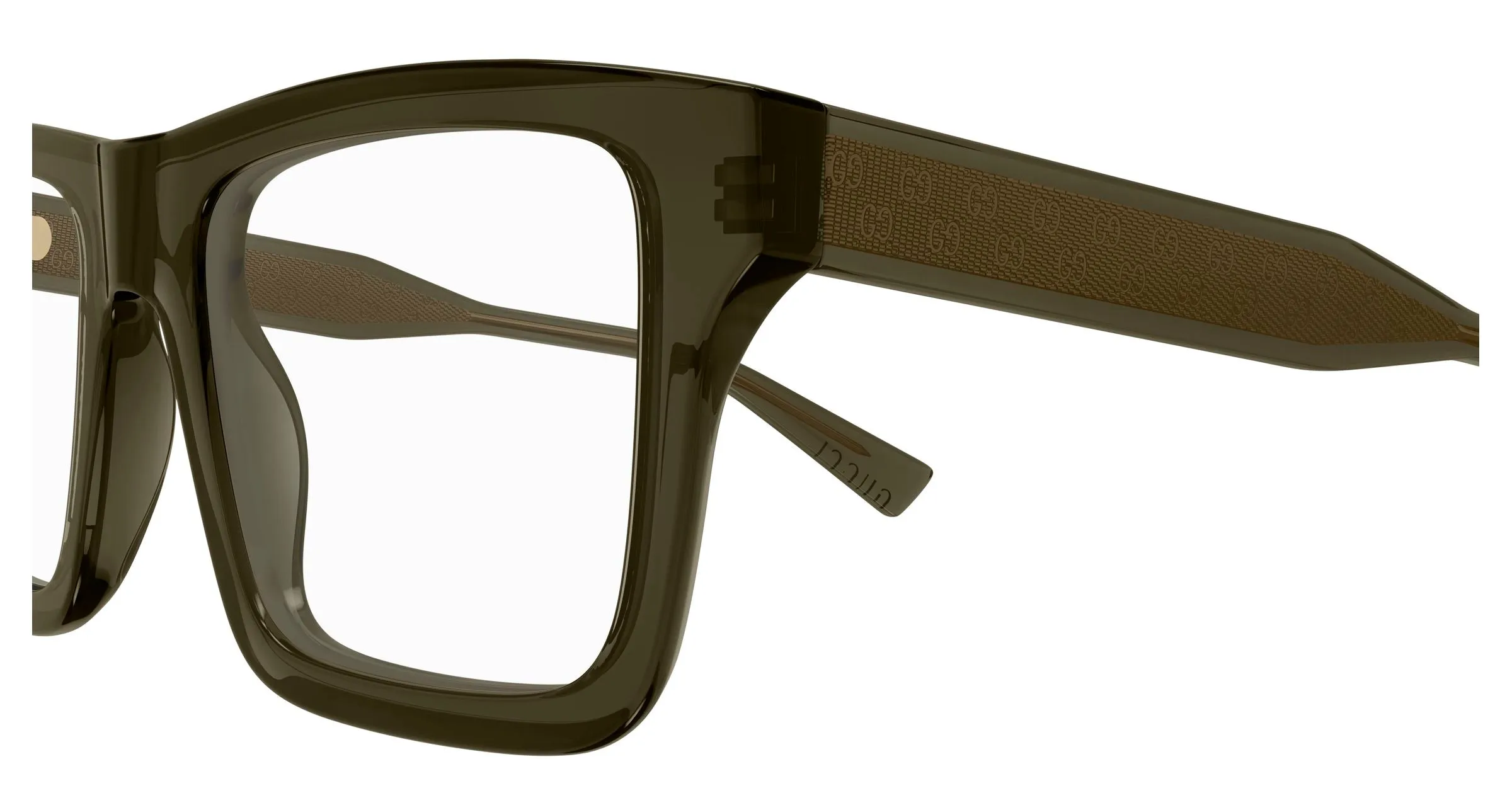 Gucci GG2070O 003 Montature da vista Acetato Verde Trasparente Squadrata - immagine 3