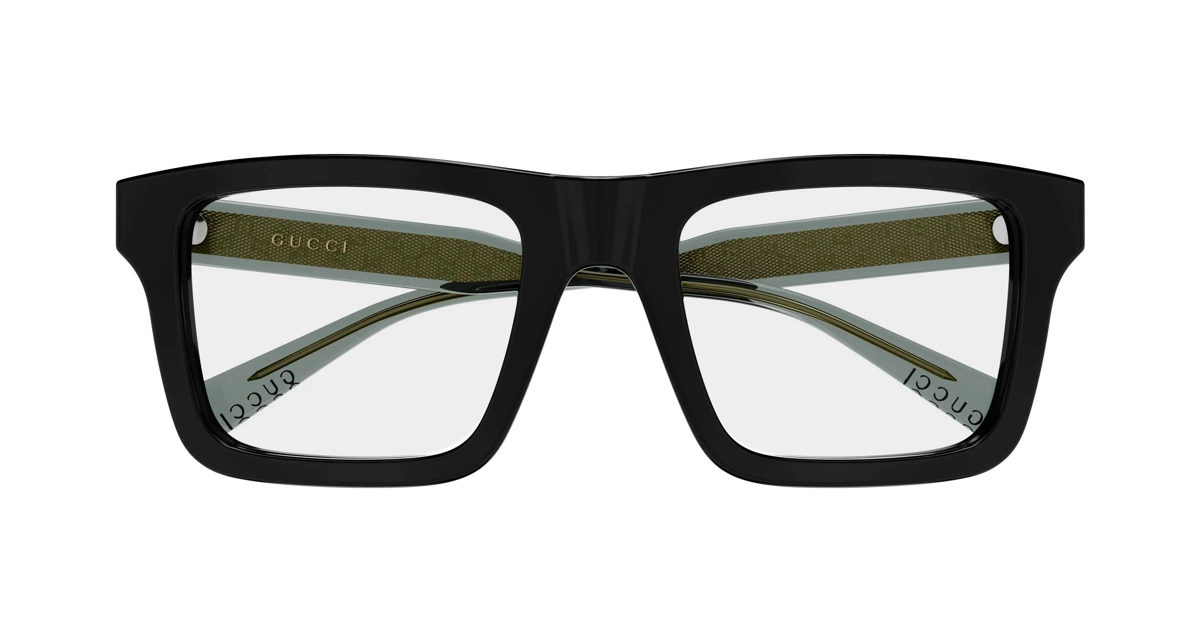 Gucci GG2070O 001 Montature da vista Acetato Nero Trasparente Squadrata - immagine 2