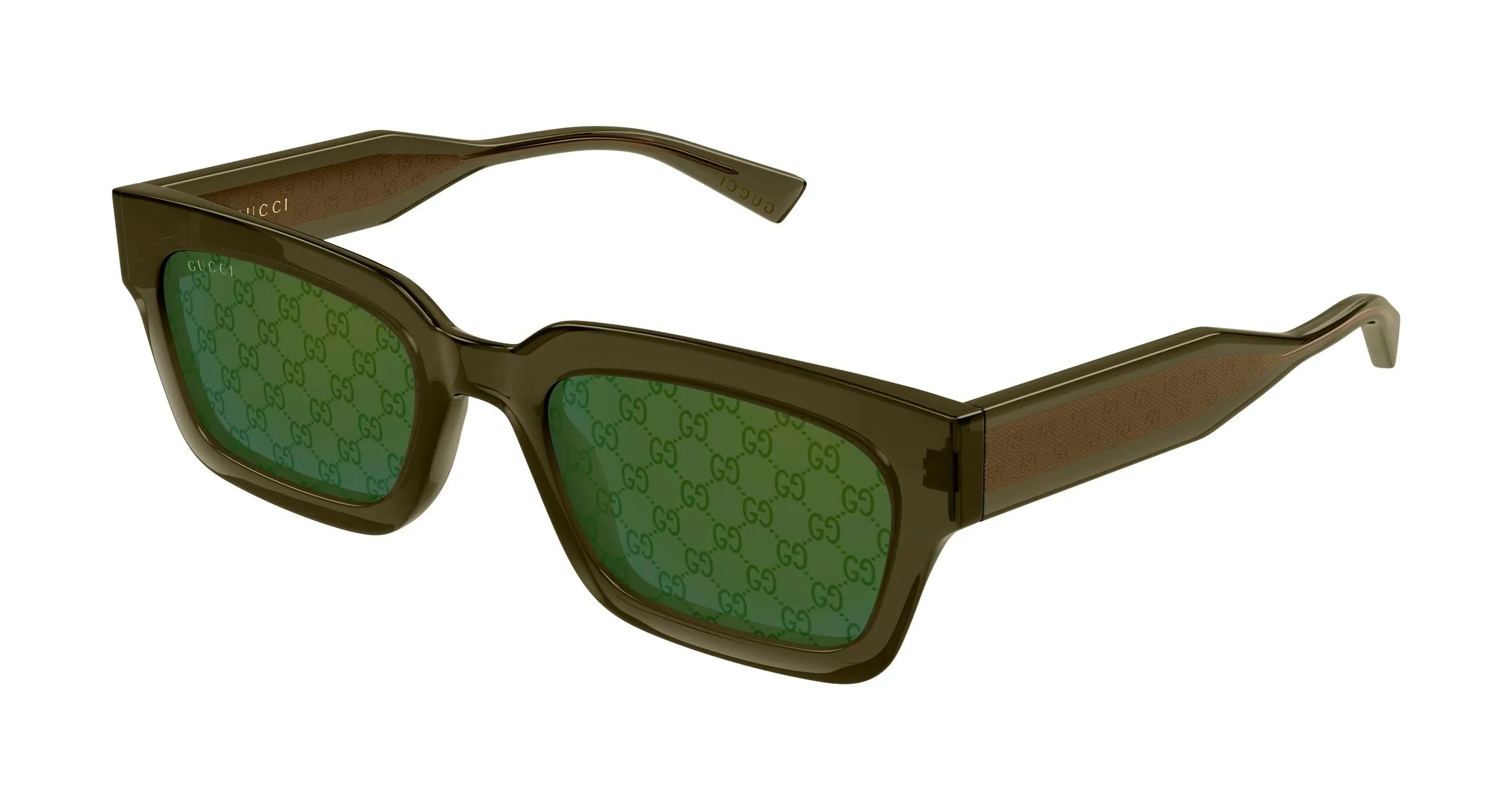Gucci GG2069S 004 Occhiali da sole Acetato Verde Verde Squadrata - immagine 1