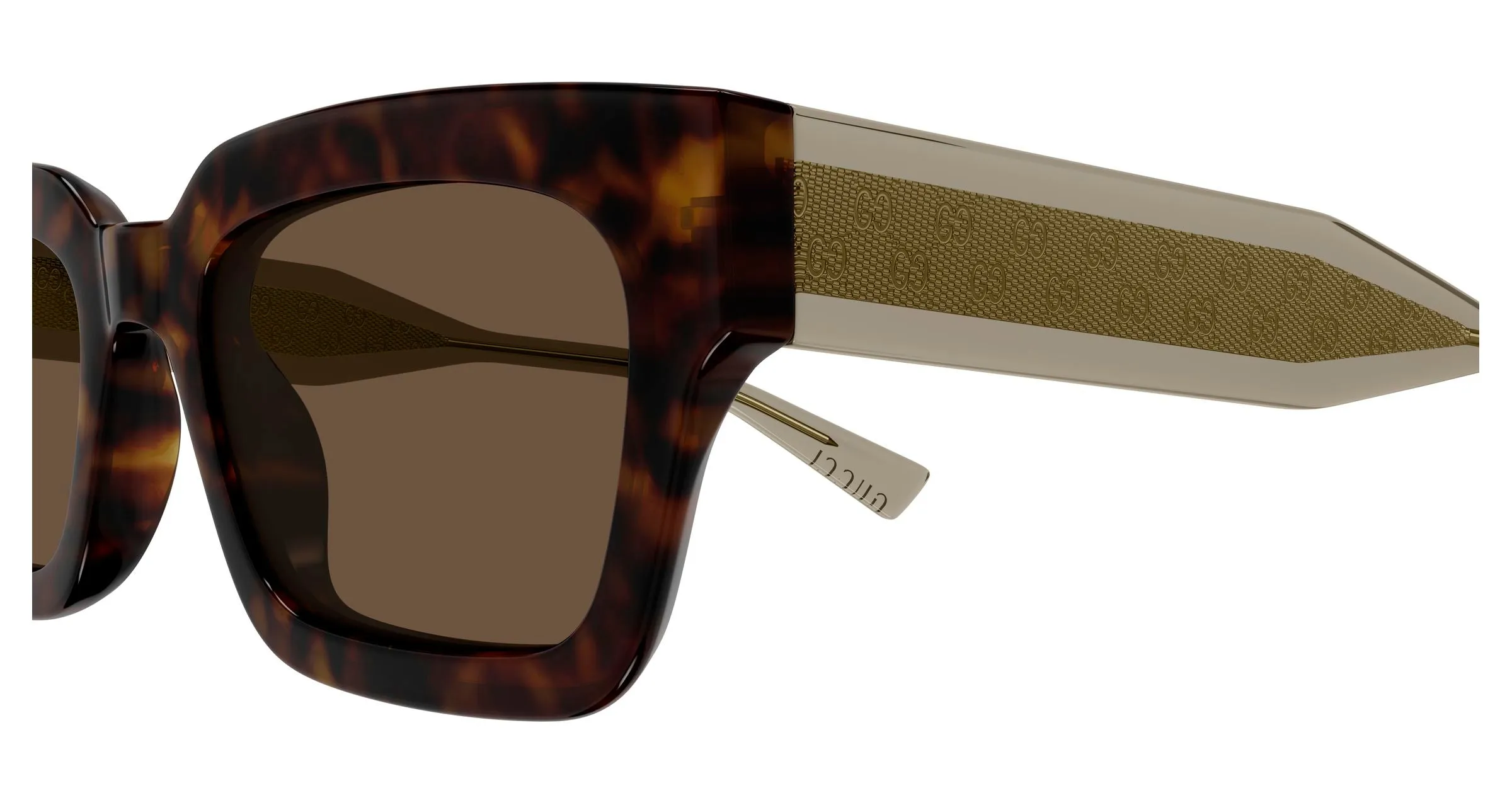 Gucci GG2069S 002 Occhiali da sole Acetato Havana Marrone Squadrata - immagine 3