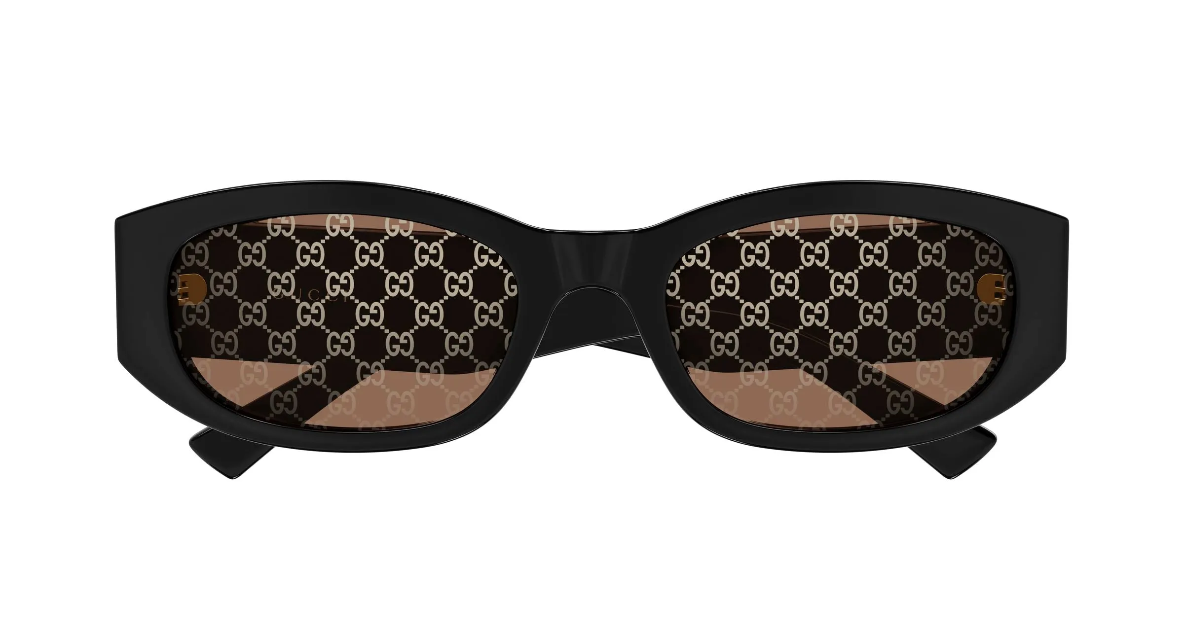 Gucci GG2068SA 004 Occhiali da sole Acetato Nero Marrone Squadrata - immagine 2